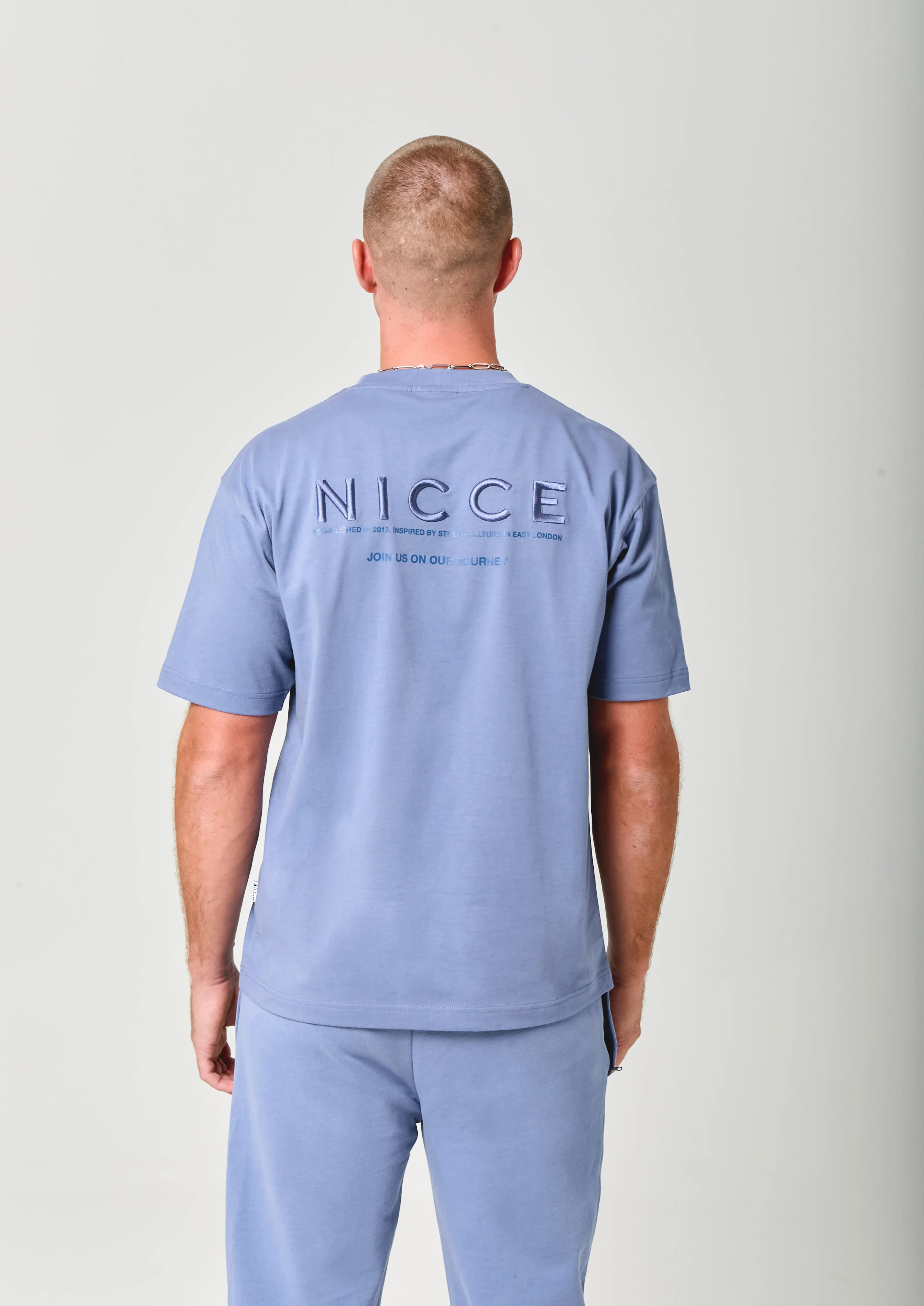 NICCE Mens Script Essential T-Shirt | Blue sold by Nicce product image thumbnail 5