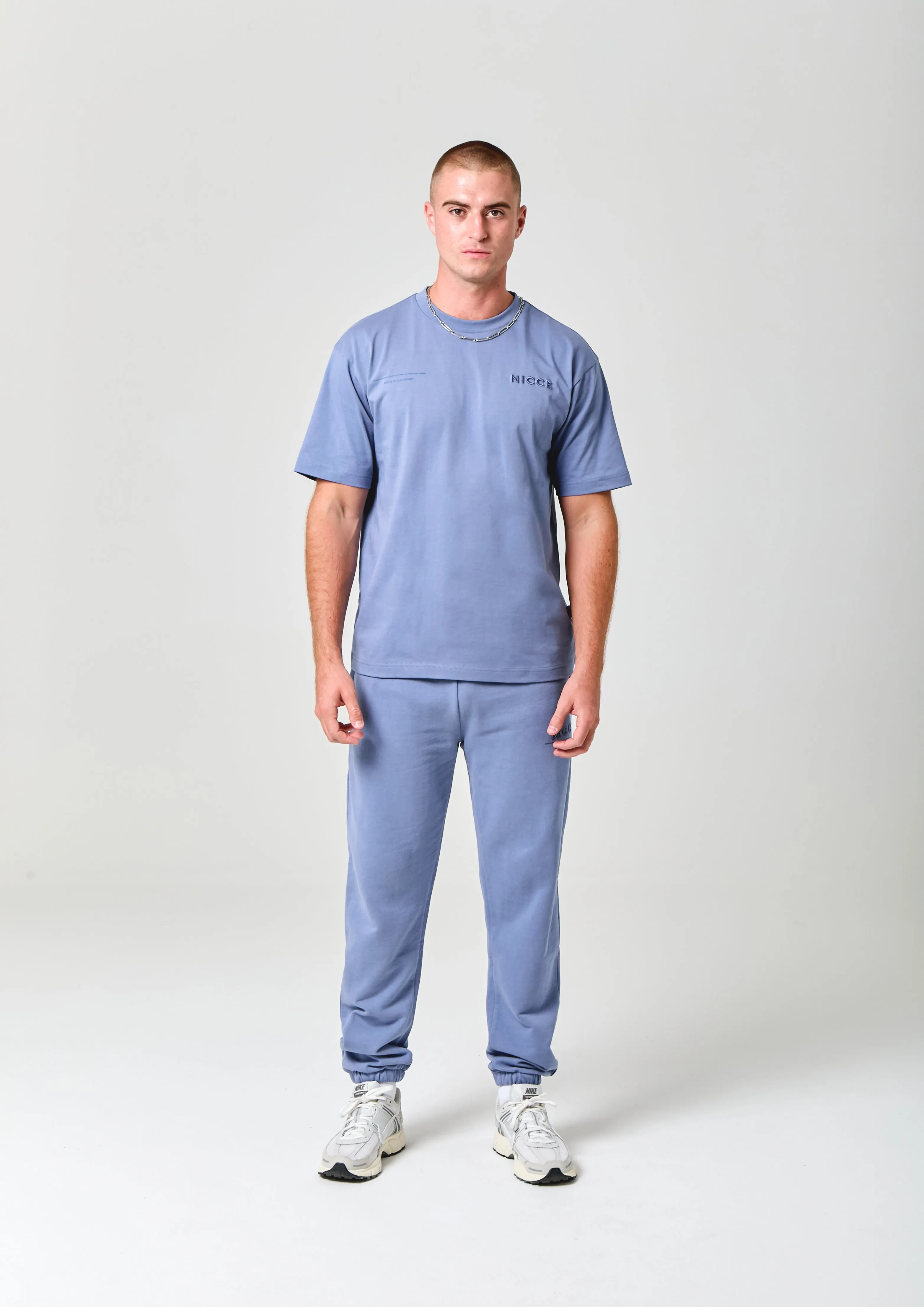 NICCE Mens Script Essential T-Shirt | Blue sold by Nicce