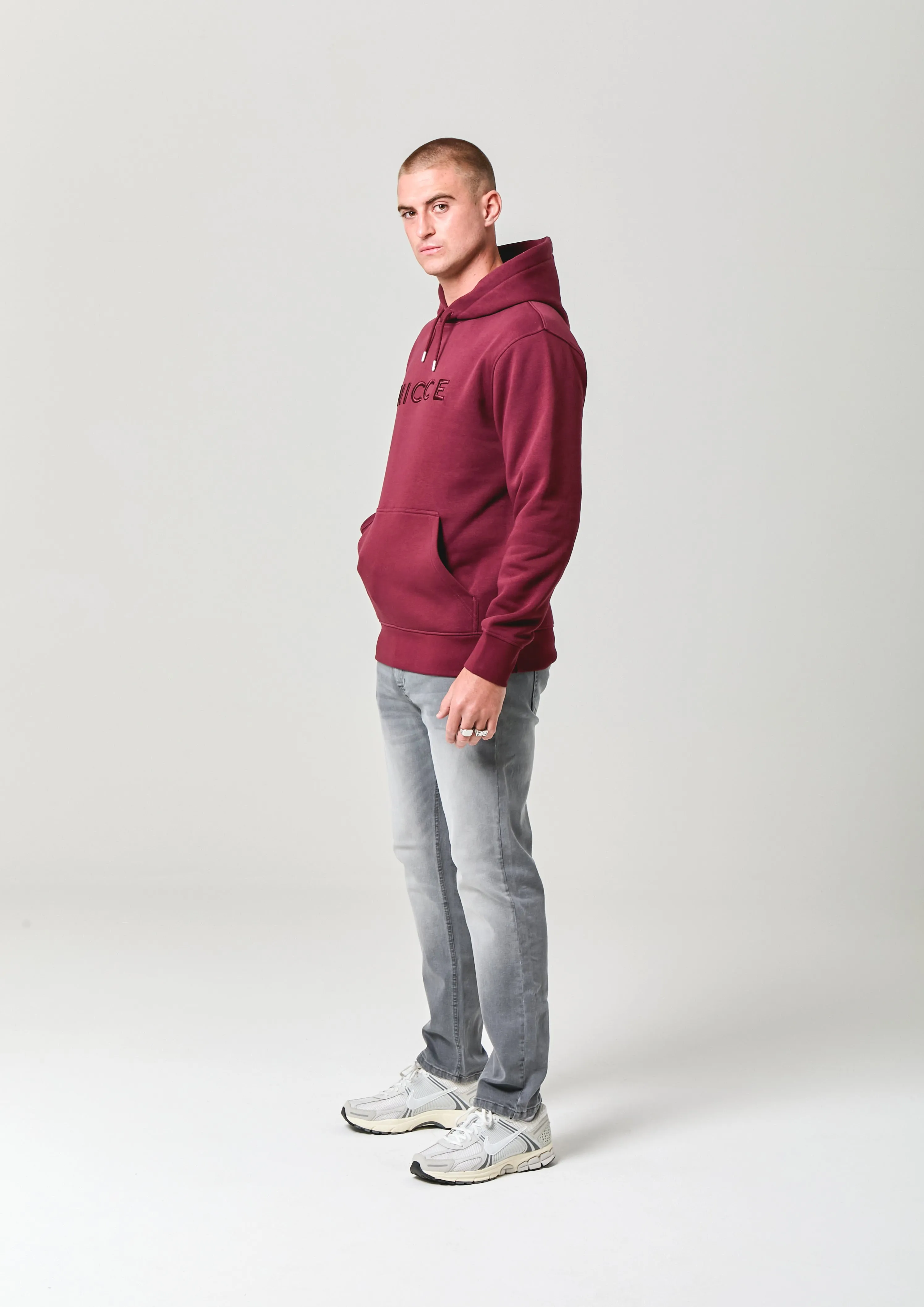 NICCE Mens Mercury Hoodie | Burgundy sold by Nicce product image thumbnail 3