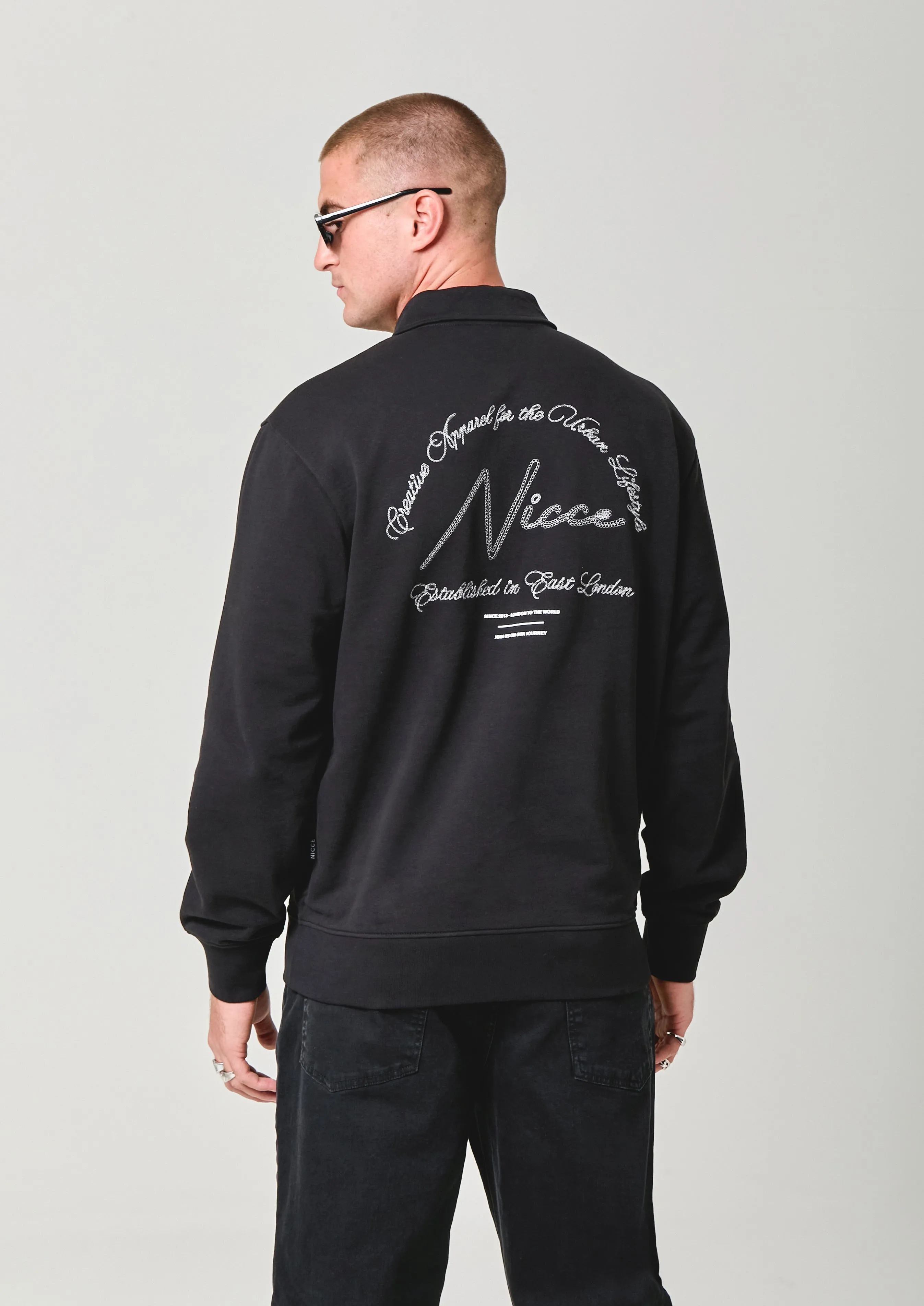 NICCE Mens Exalt 1/4 Zip Sweat | Black sold by Nicce product image thumbnail 3