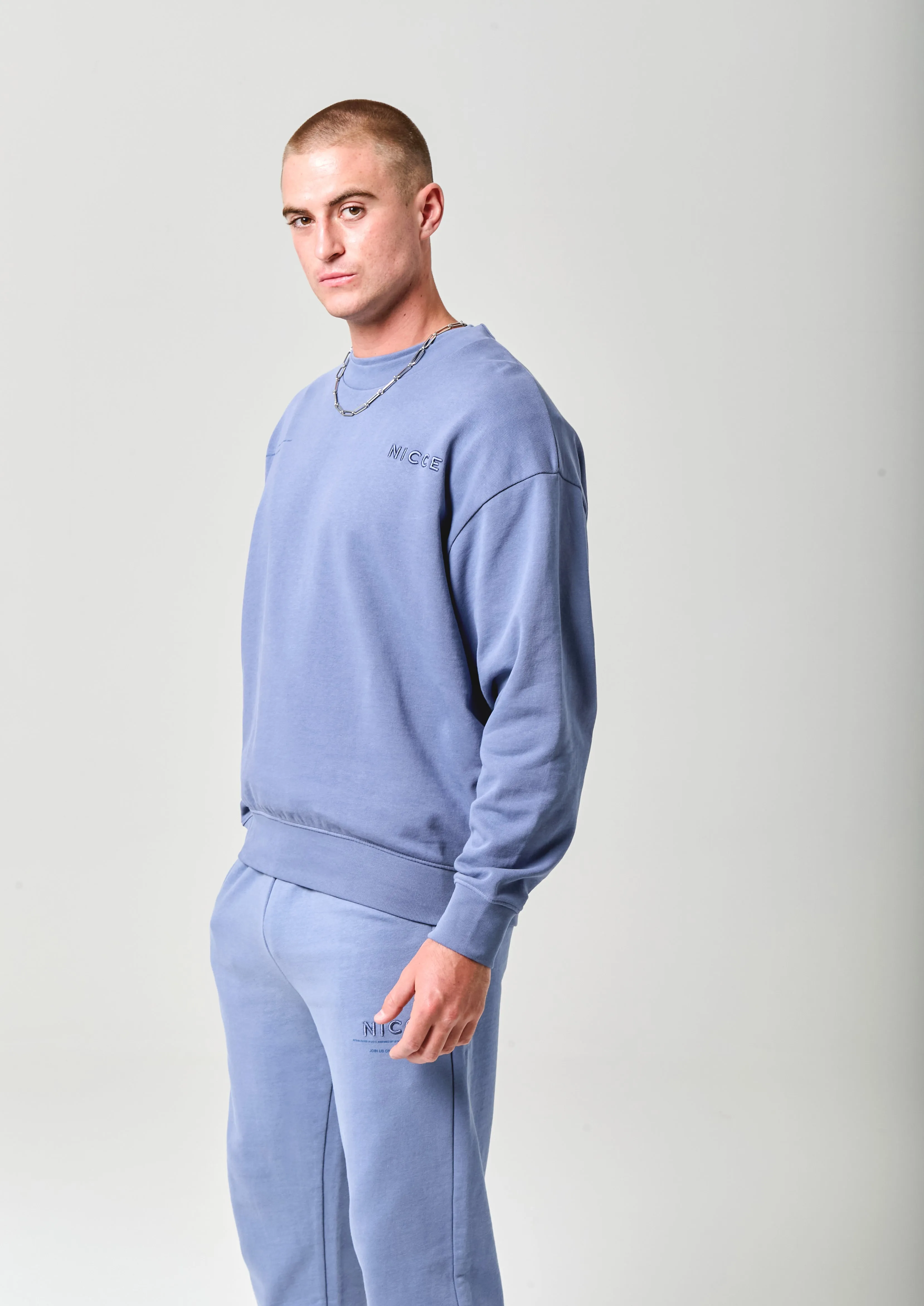 NICCE Mens Script Essential Crew | Element Blue sold by Nicce product image thumbnail 5