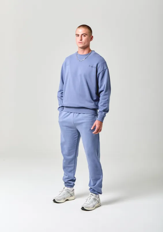 NICCE Mens Script Essential Crew | Element Blue sold by Nicce