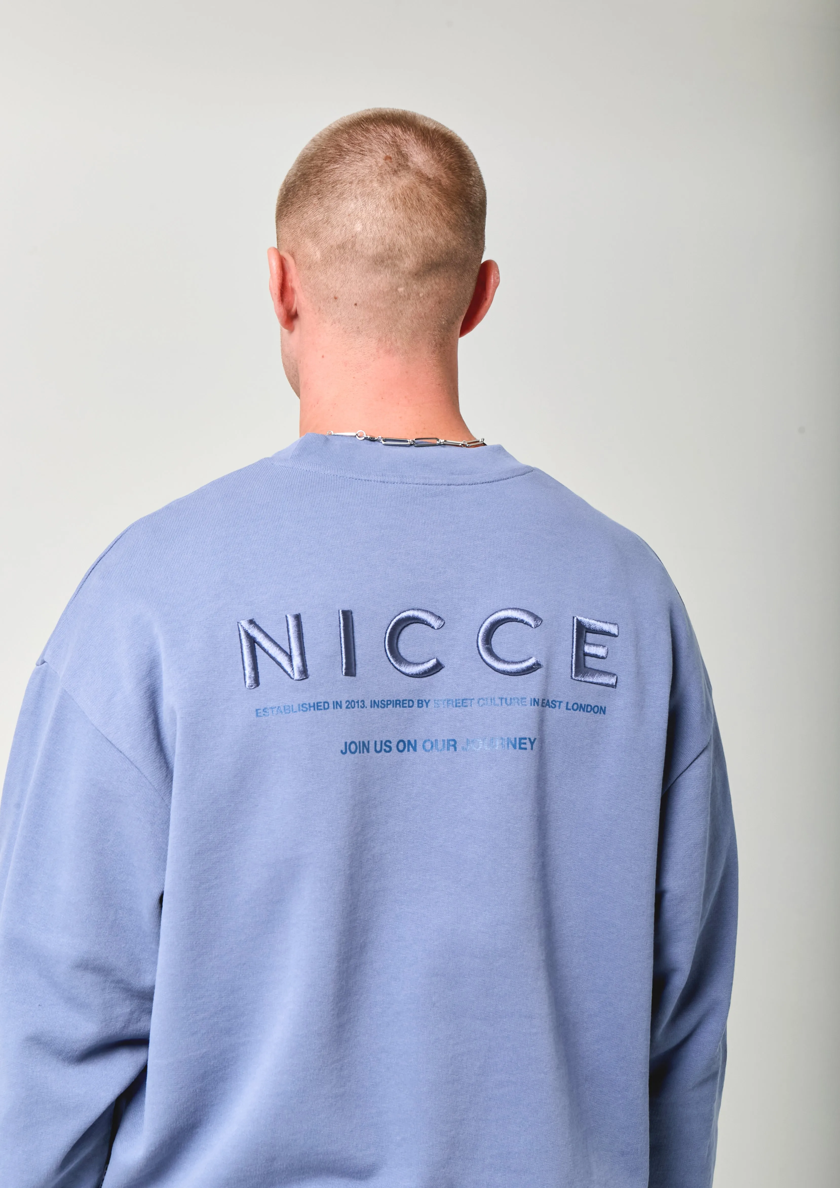 NICCE Mens Script Essential Crew & Joggers Set | Element Blue sold by Nicce product image thumbnail 2