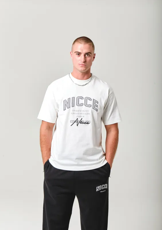 NICCE Mens Elevate Oversized T-Shirt | Off White sold by Nicce