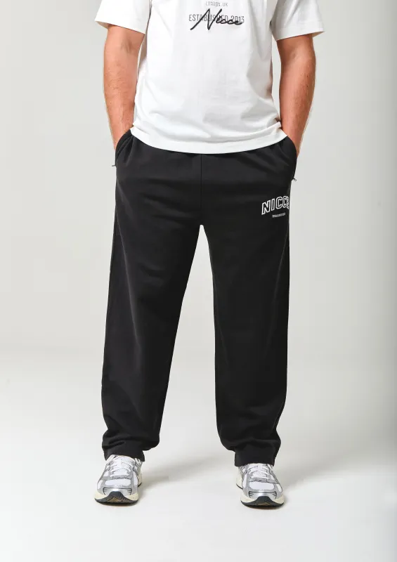 NICCE Mens Elevate Open Hem Joggers | Black sold by Nicce