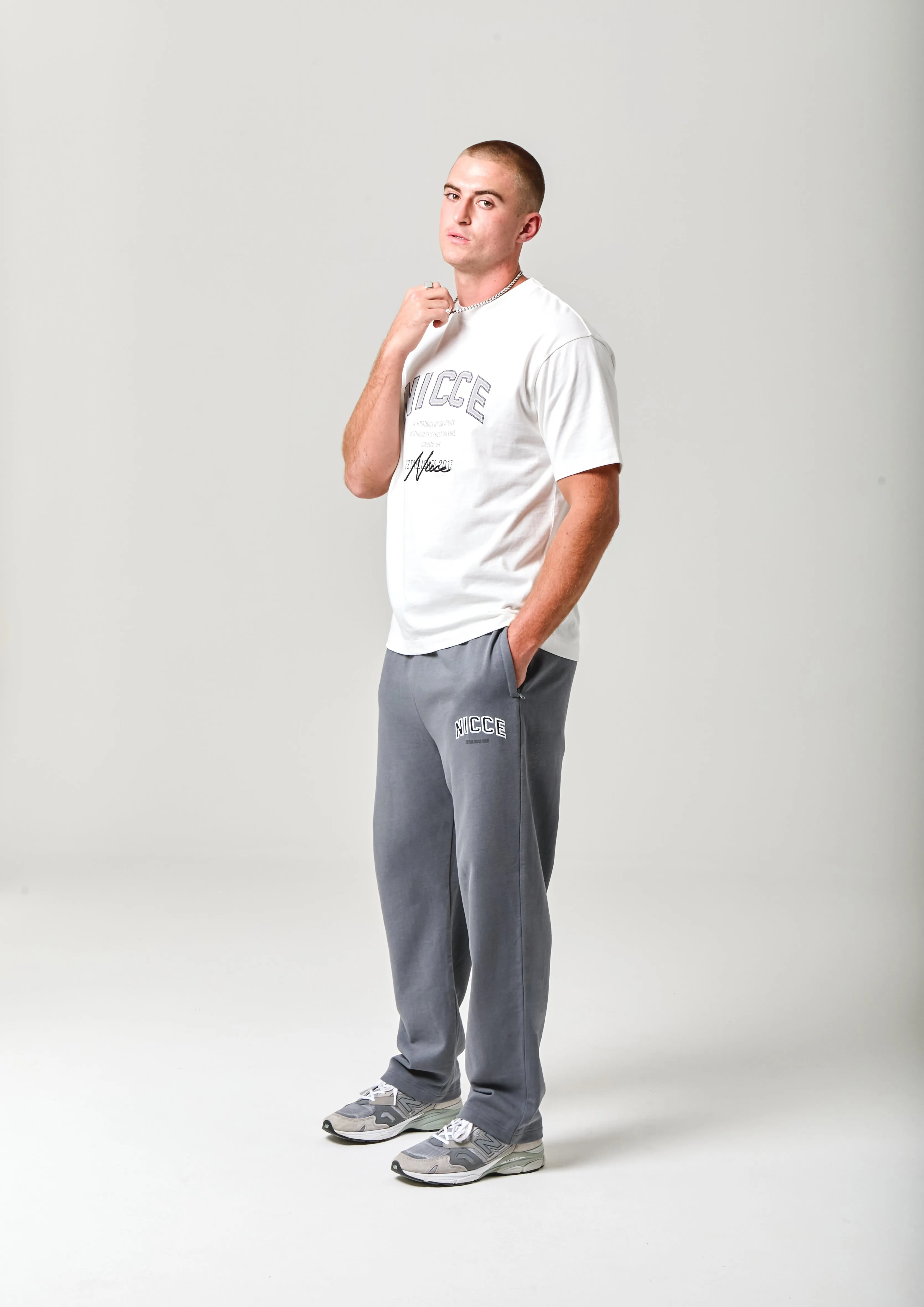 NICCE Mens Elevate Open Hem Joggers | Graphite sold by Nicce