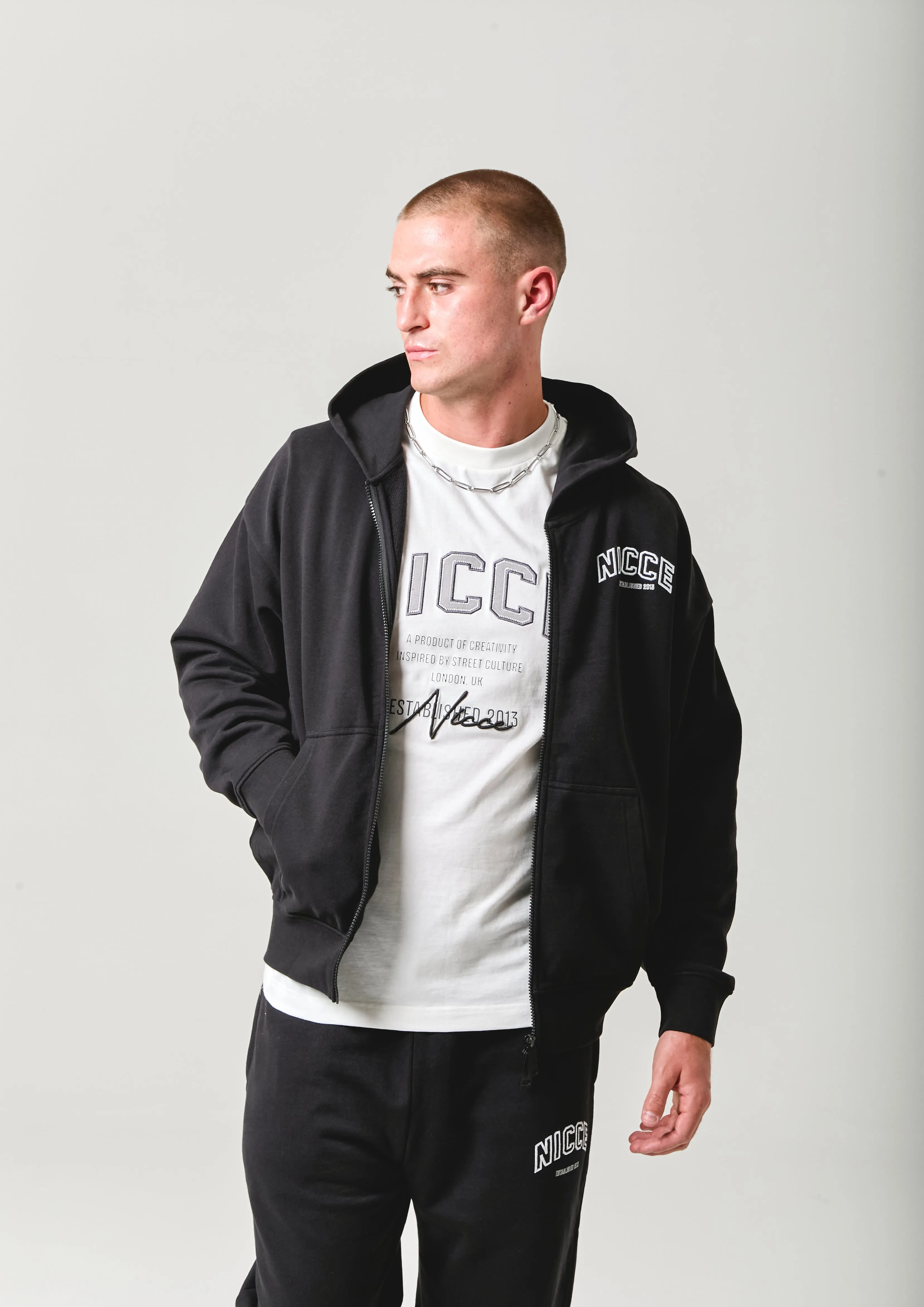 NICCE Mens Elevate Zip Thru Hoodie | Black sold by Nicce product image thumbnail 4