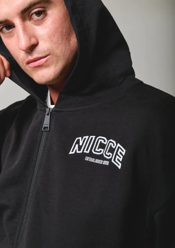 NICCE Mens Elevate Zip Thru Hoodie | Black made by Nicce