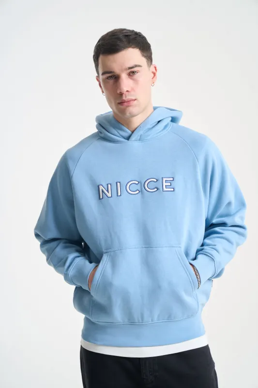 NICCE Mens Mercury Outline Hoodie | Allure Blue made by Nicce