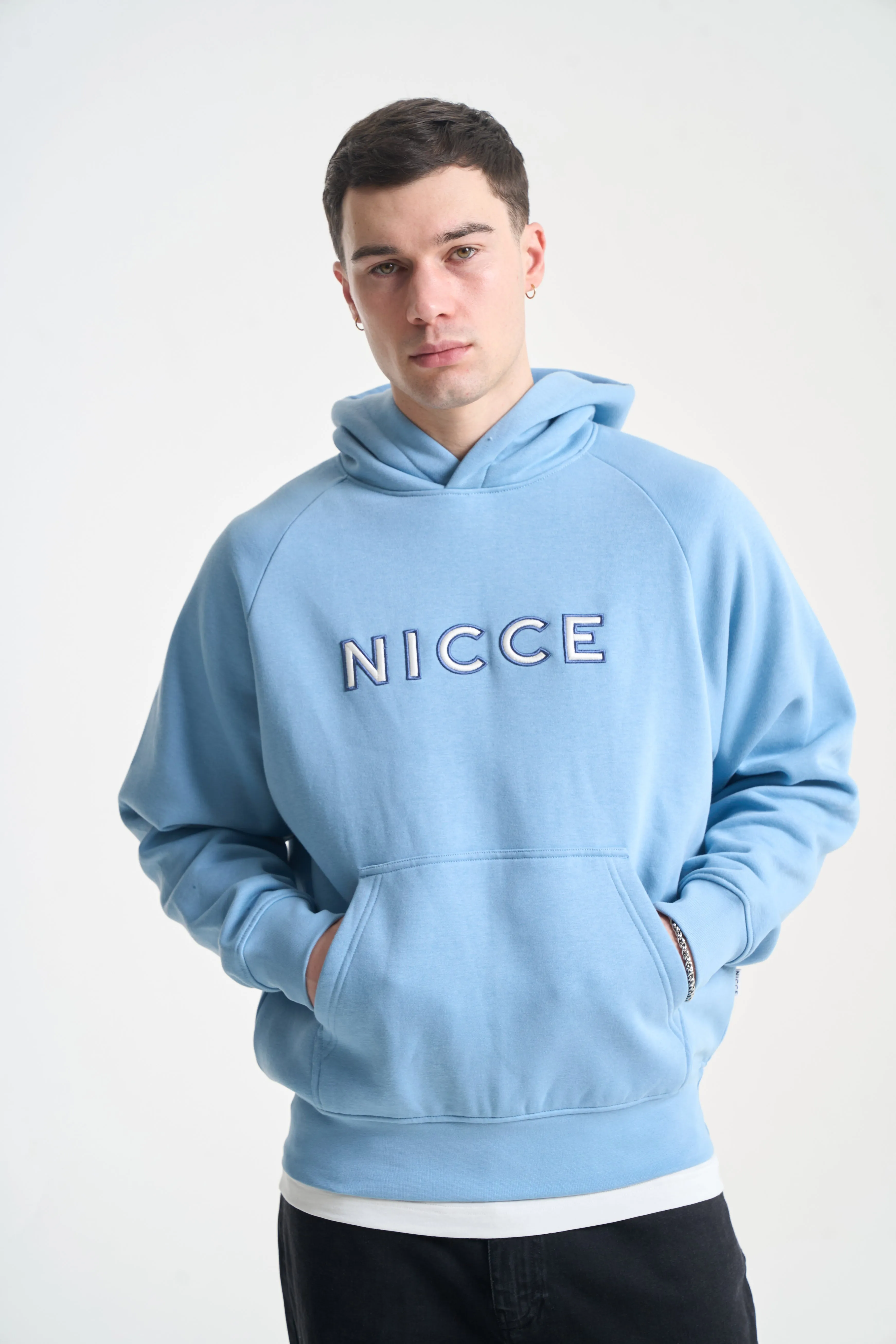 NICCE Mens Mercury Outline Hoodie | Allure Blue sold by Nicce