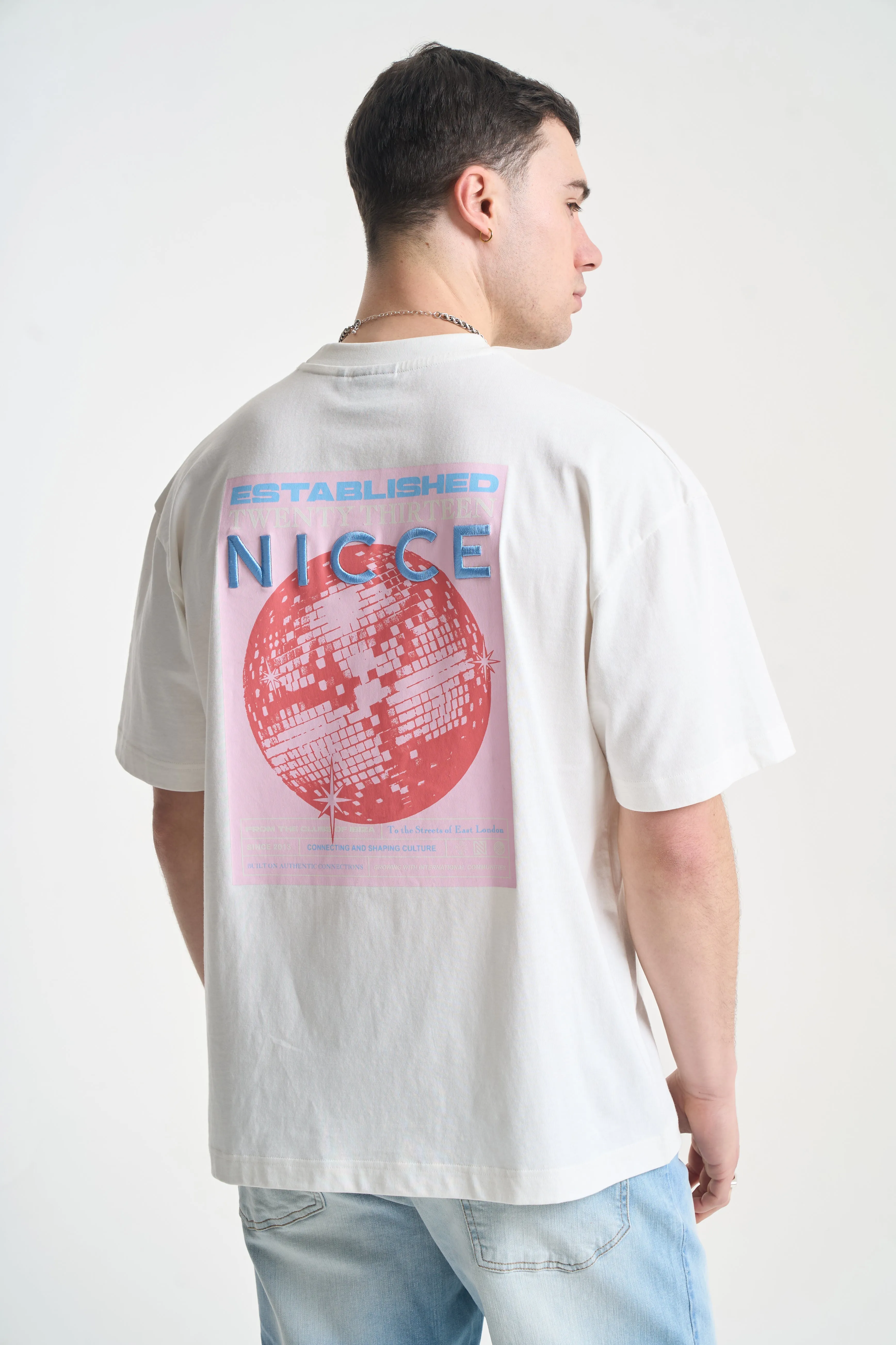 NICCE Mens Nightspot T-Shirt | Snow White sold by Nicce