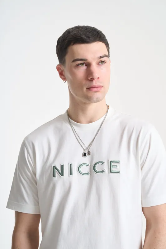 NICCE Mens Mercury Outline T-Shirt | Off White made by Nicce