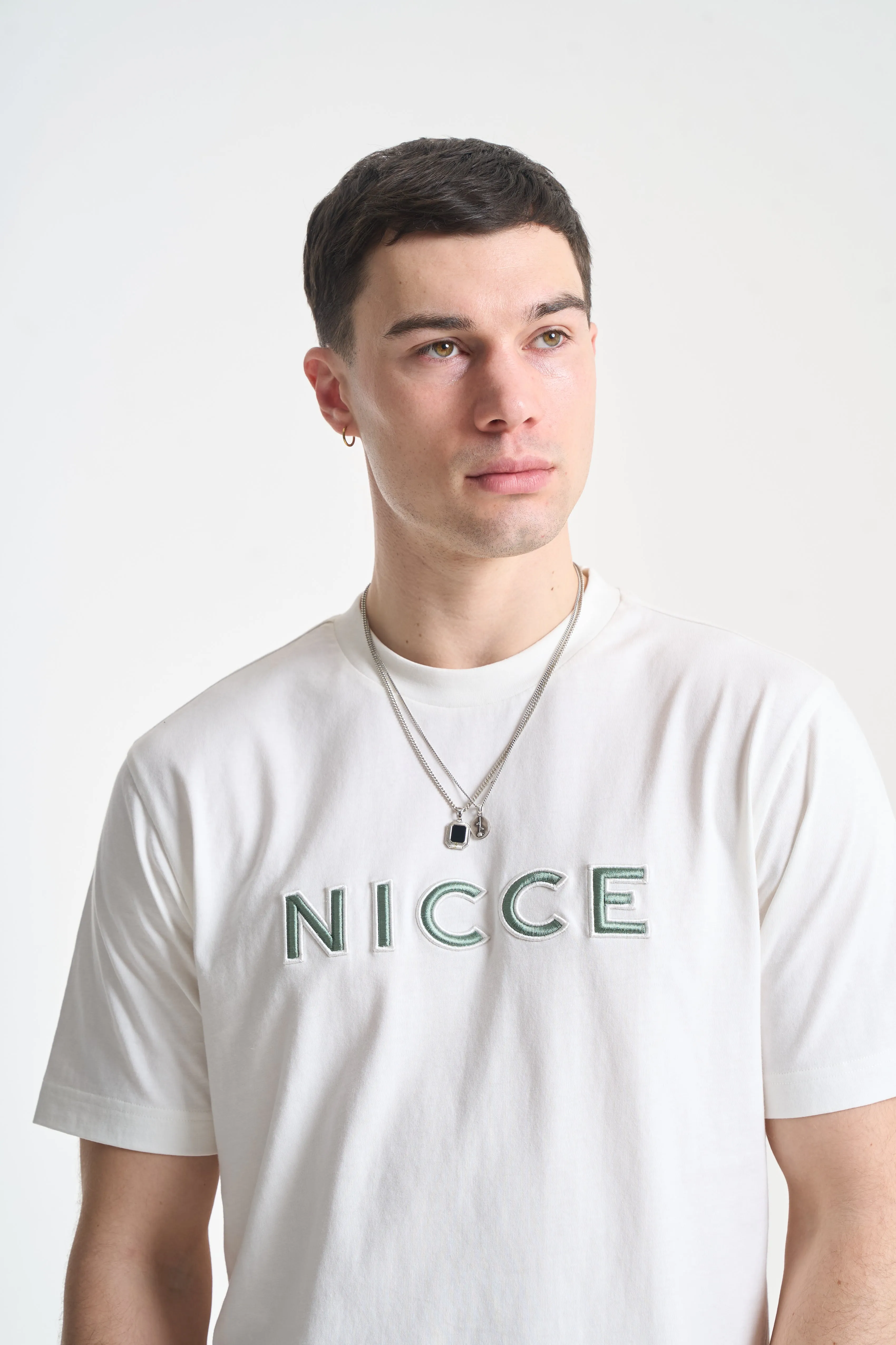 NICCE Mens Mercury Outline T-Shirt | Off White sold by Nicce