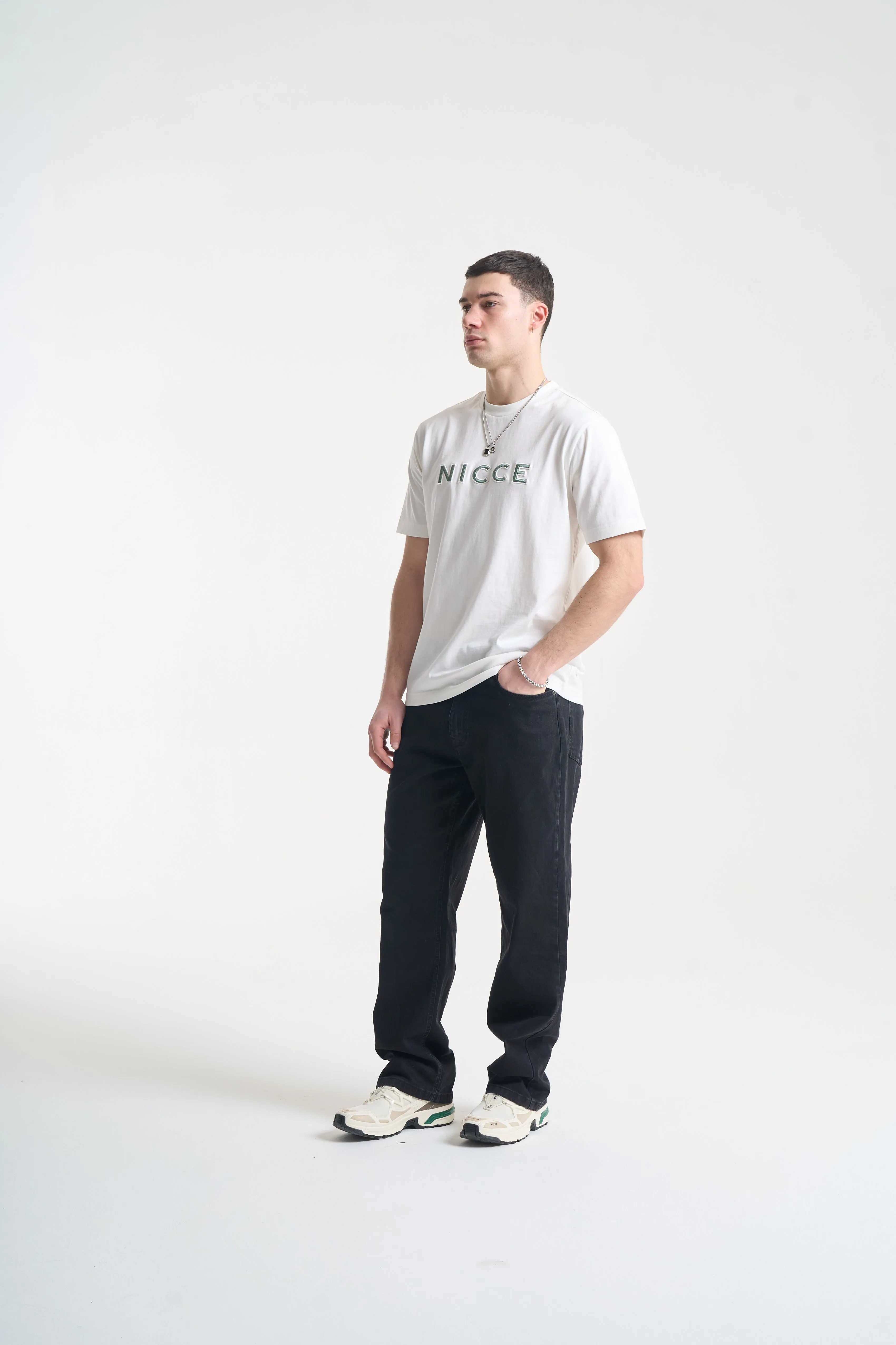 NICCE Mens Mercury Outline T-Shirt | Off White sold by Nicce product image thumbnail 3