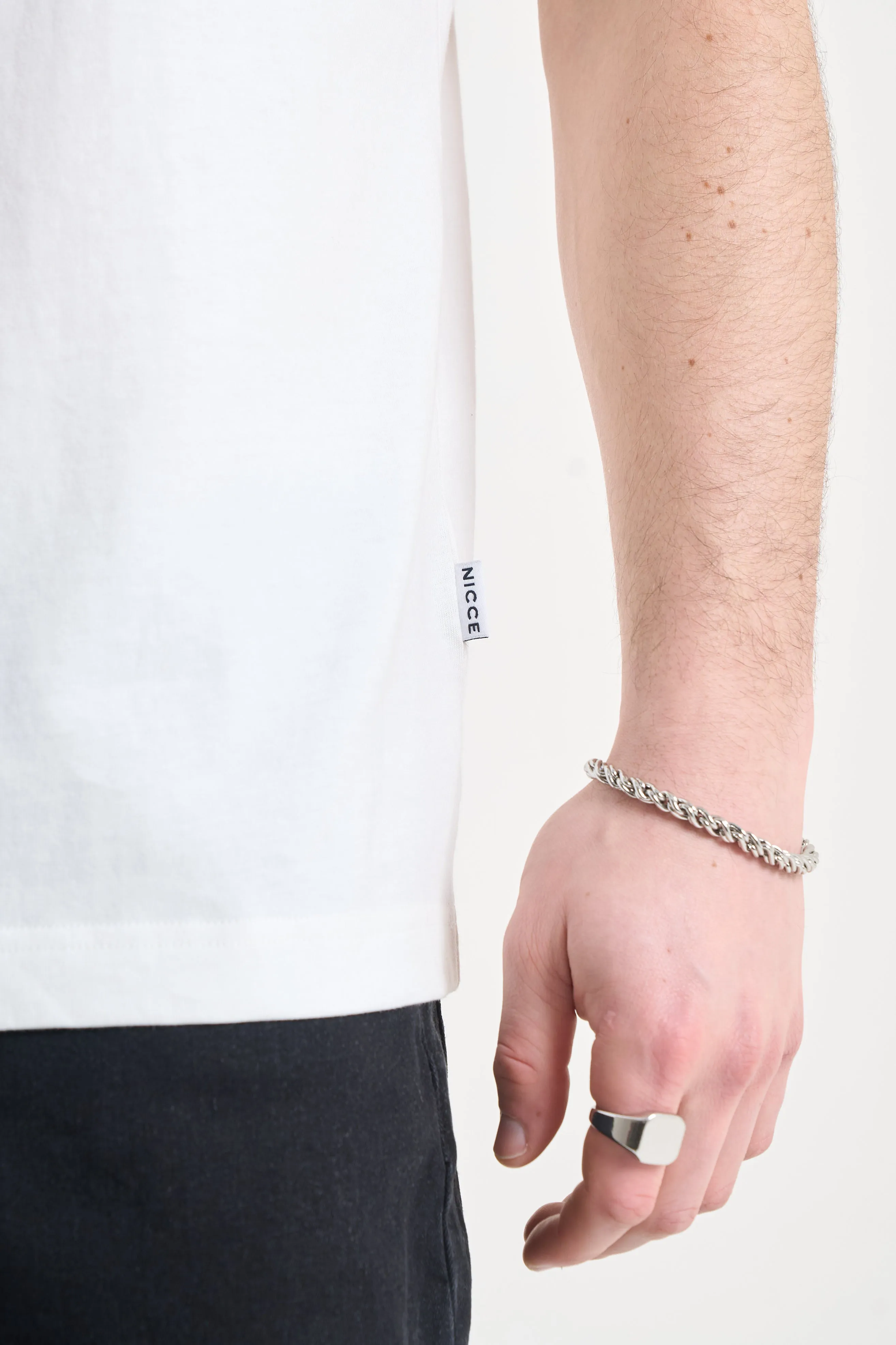 NICCE Mens Mercury Outline T-Shirt | Off White sold by Nicce product image thumbnail 5