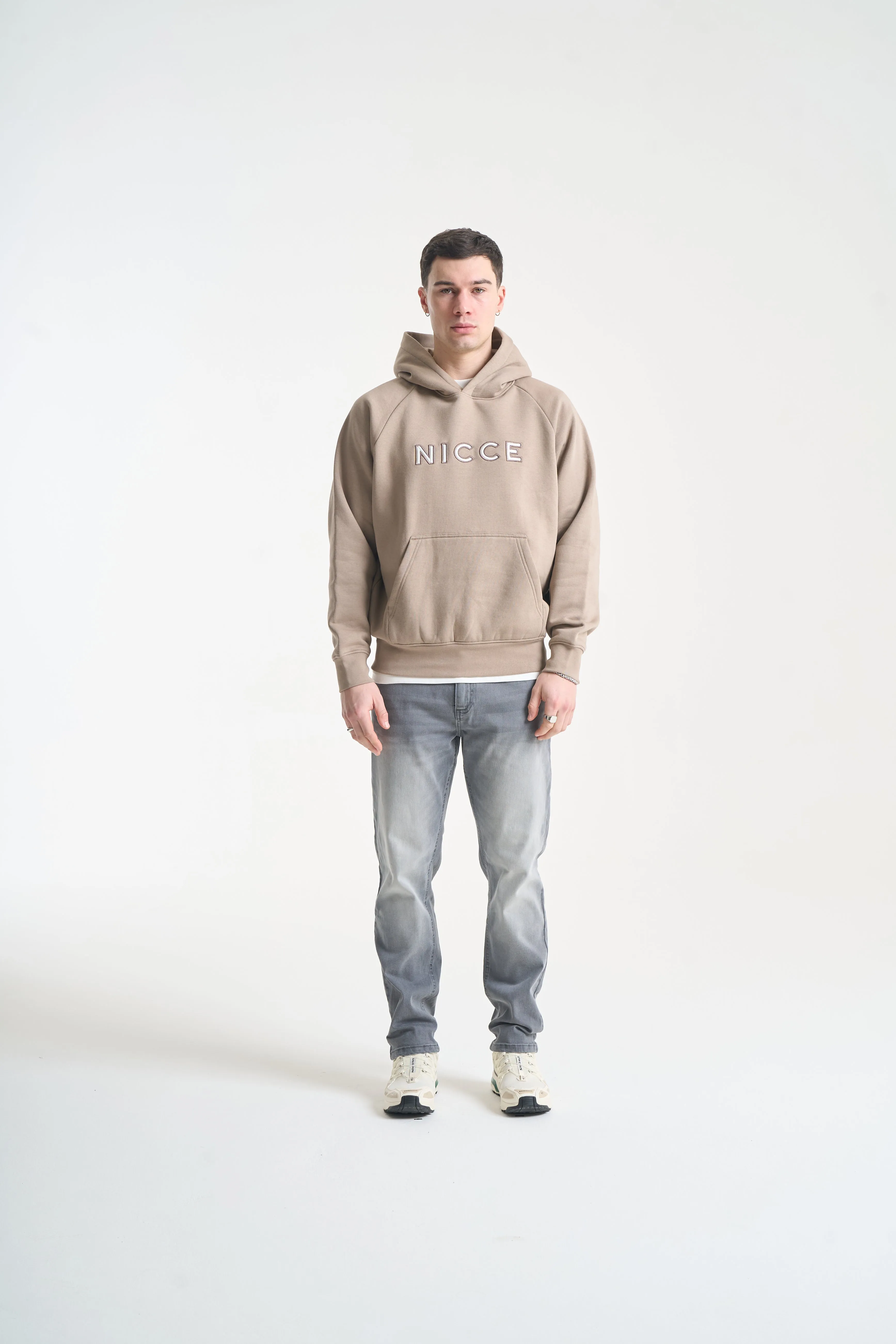 NICCE Mens Mercury Outline Hoodie | Taupe Zeal sold by Nicce product image thumbnail 4