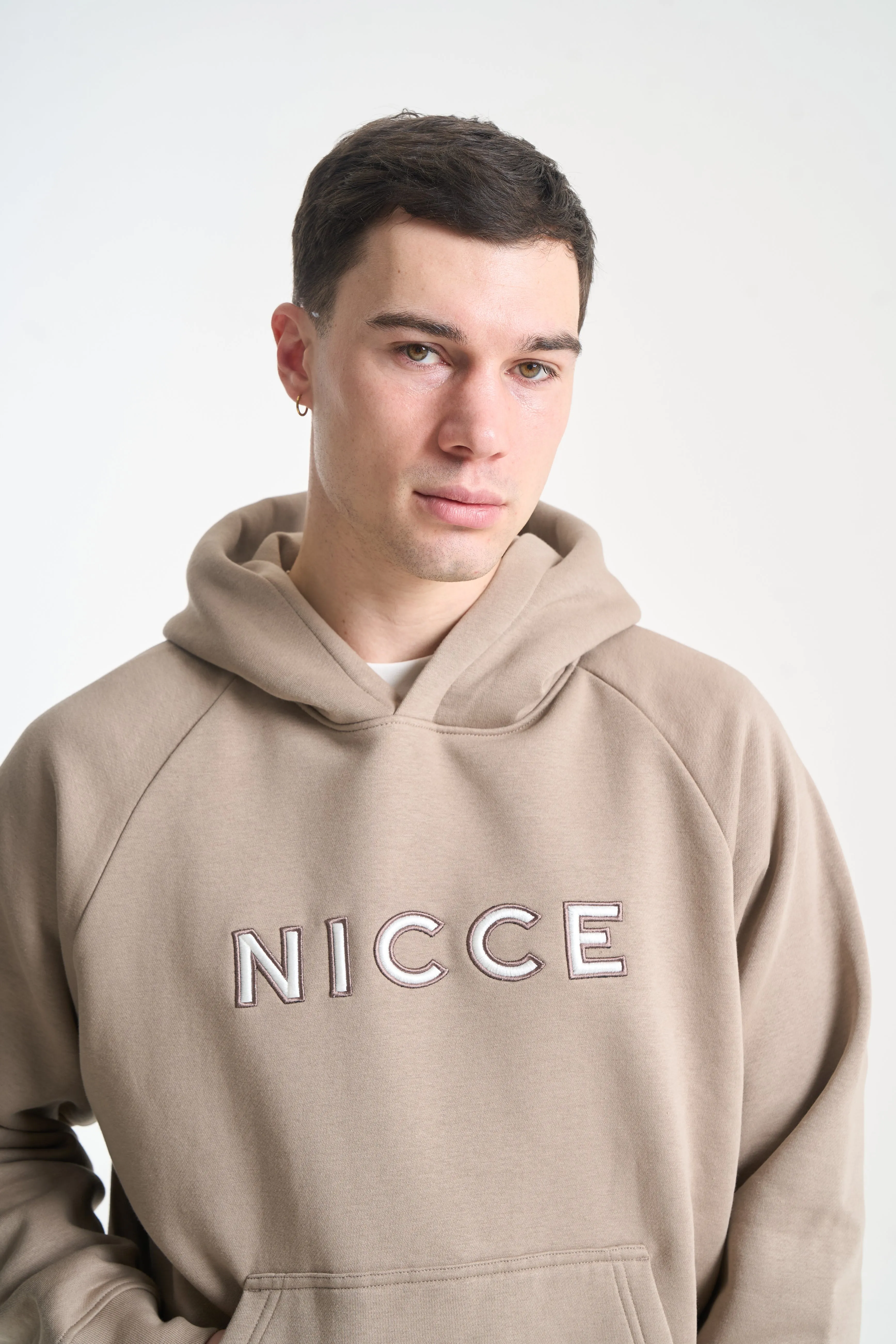 NICCE Mens Mercury Outline Hoodie | Taupe Zeal sold by Nicce product image thumbnail 2