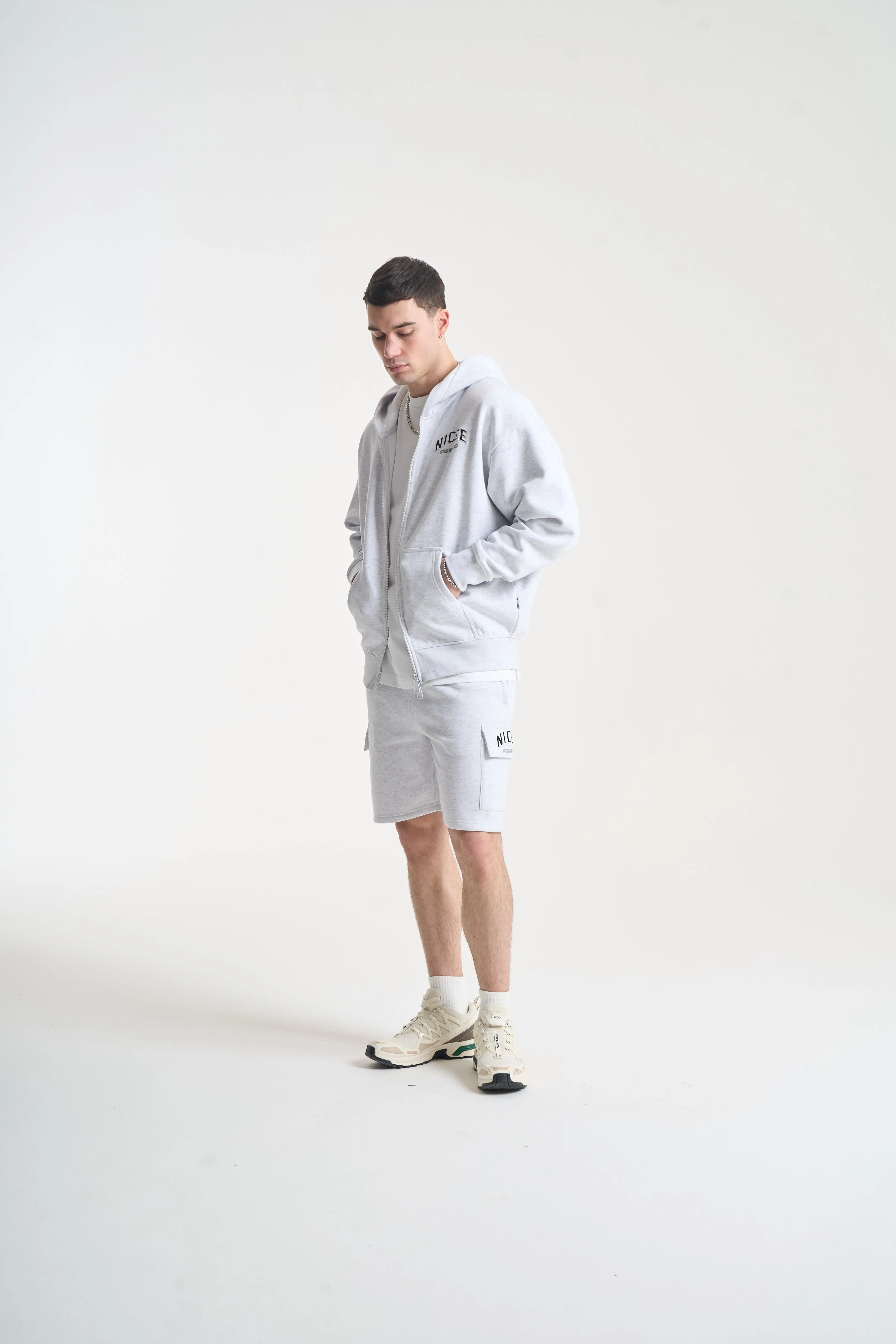 NICCE Mens Elevate Zip Thru Hoodie | Grey Marl sold by Nicce product image thumbnail 4