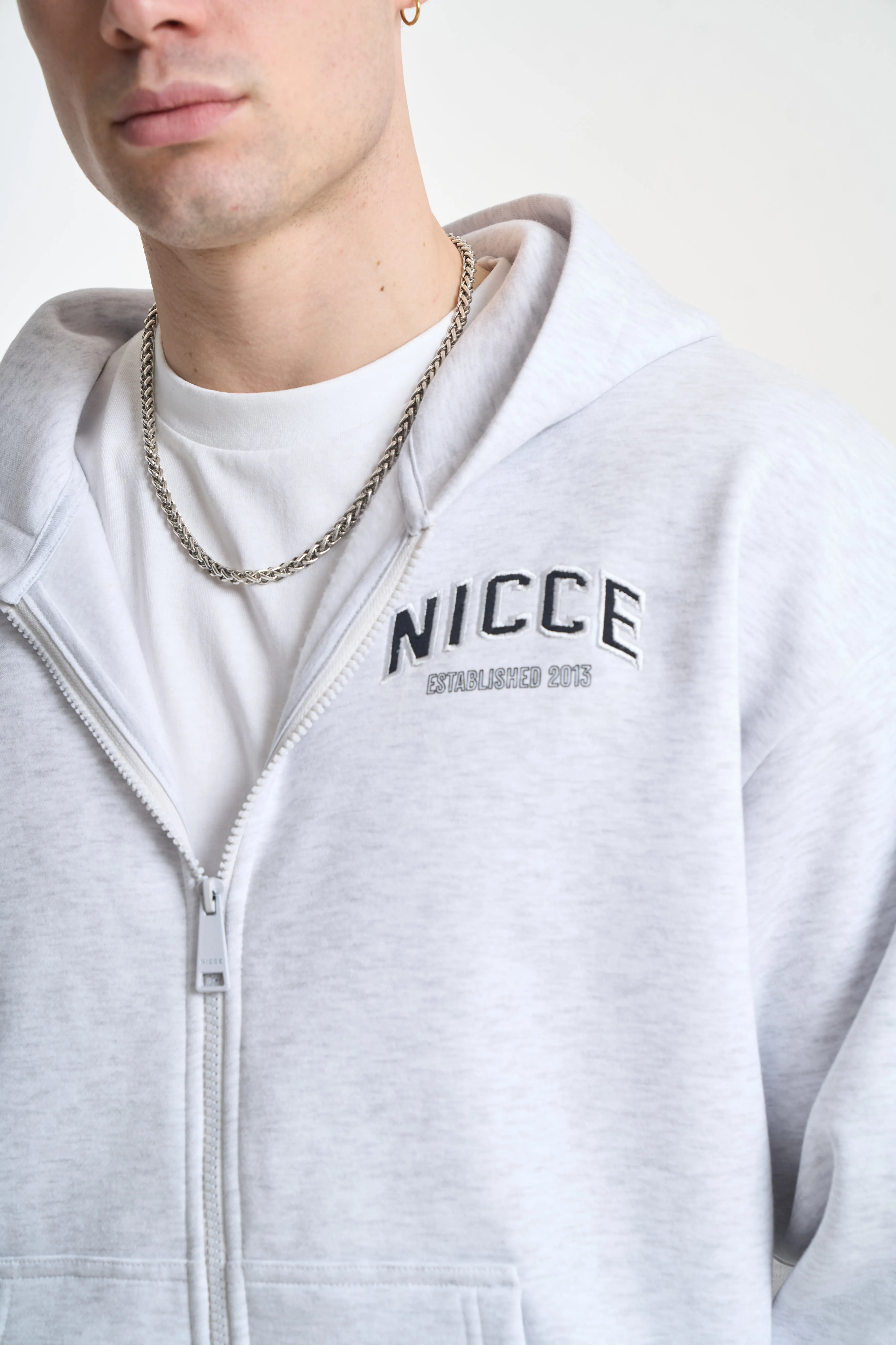 NICCE Mens Elevate Zip Thru Hoodie | Grey Marl sold by Nicce product image thumbnail 2