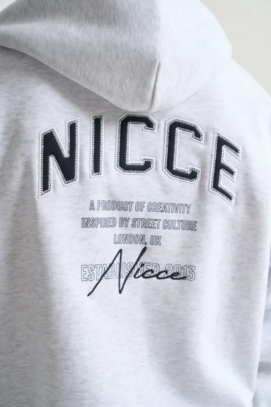 NICCE Mens Elevate Zip Thru Hoodie | Grey Marl made by Nicce