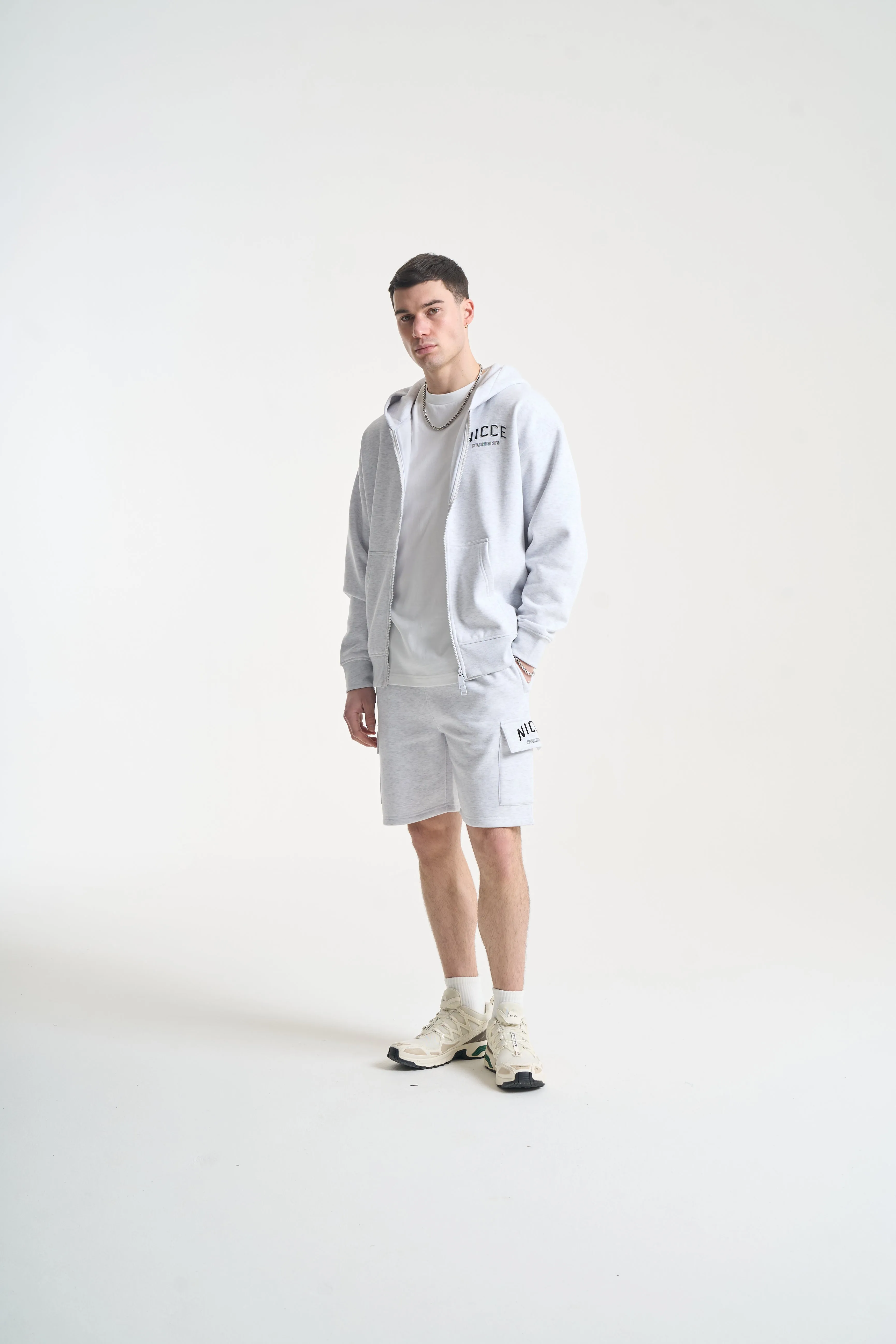 NICCE Mens Elevate Zip Thru Hoodie | Grey Marl sold by Nicce product image thumbnail 3