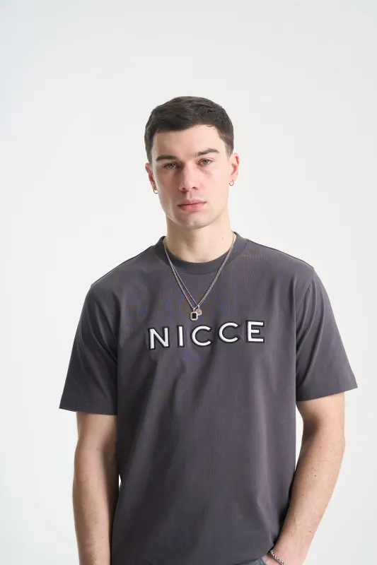NICCE Mens Mercury Outline T-Shirt | Coal made by Nicce