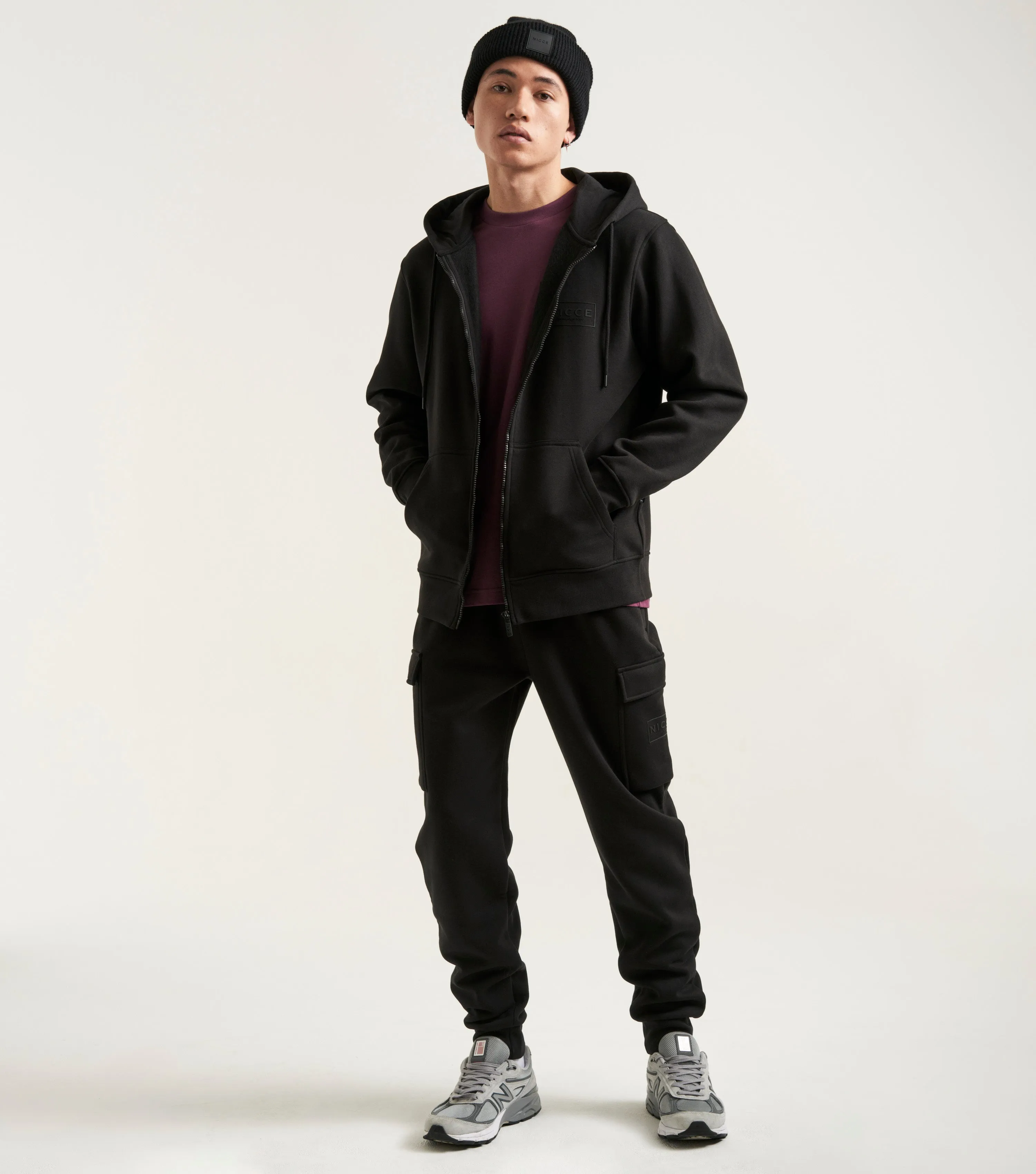 NICCE Mens Est.13 Cargo Joggers & Zip Through Hoodie Tracksuit Set | Black sold by Nicce product image thumbnail 5