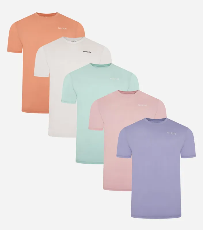 NICCE Mens 5 Pack Kindio Loungewear T-Shirt | Multi sold by Nicce