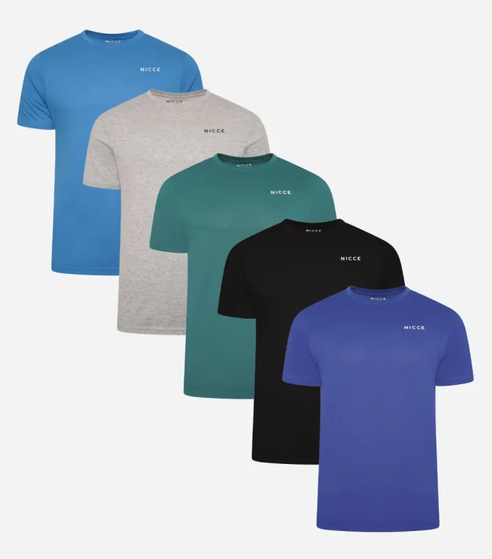 NICCE Mens 5 Pack Mexbo Loungewear T-Shirt | Multi sold by Nicce