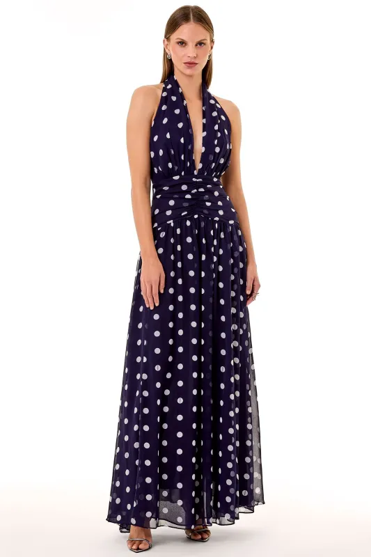 ARELLA DRESS - NAVY IVORY POLKA DOT sold by NICHOLAS