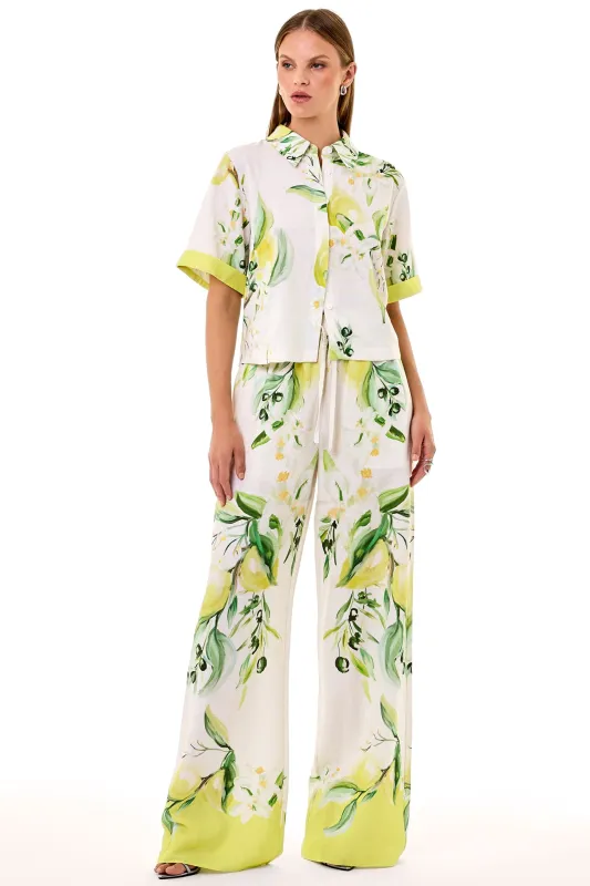 SANDRA PANT - ANISA IVORY LEMON sold by NICHOLAS