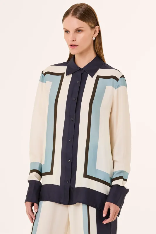 IRIS SHIRT - ATHENS SCARF SKY sold by NICHOLAS