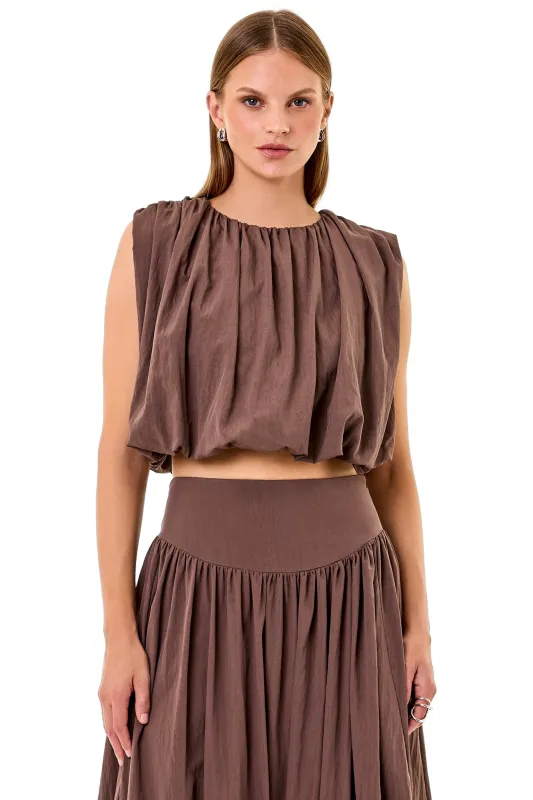 NADIRA TOP - CHOCOLATE sold by NICHOLAS