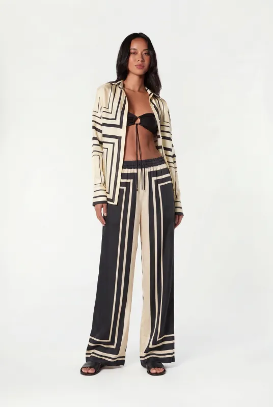 IRIS SHIRT - IVORY BLACK SCARF PRINT made by NICHOLAS