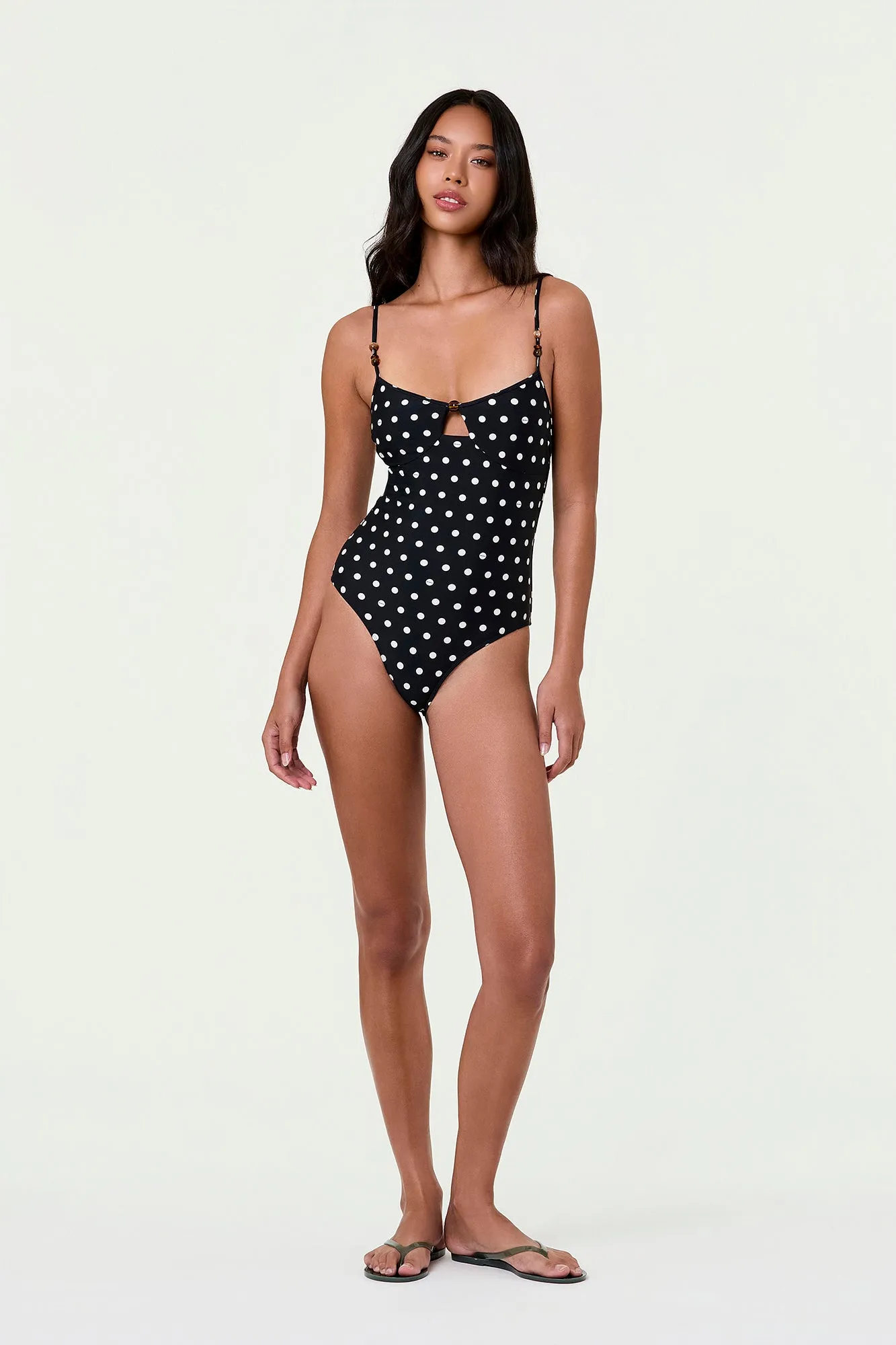 ANELA ONE PIECE SUIT - BLACK IVORY POLKA DOT sold by NICHOLAS product image thumbnail 2