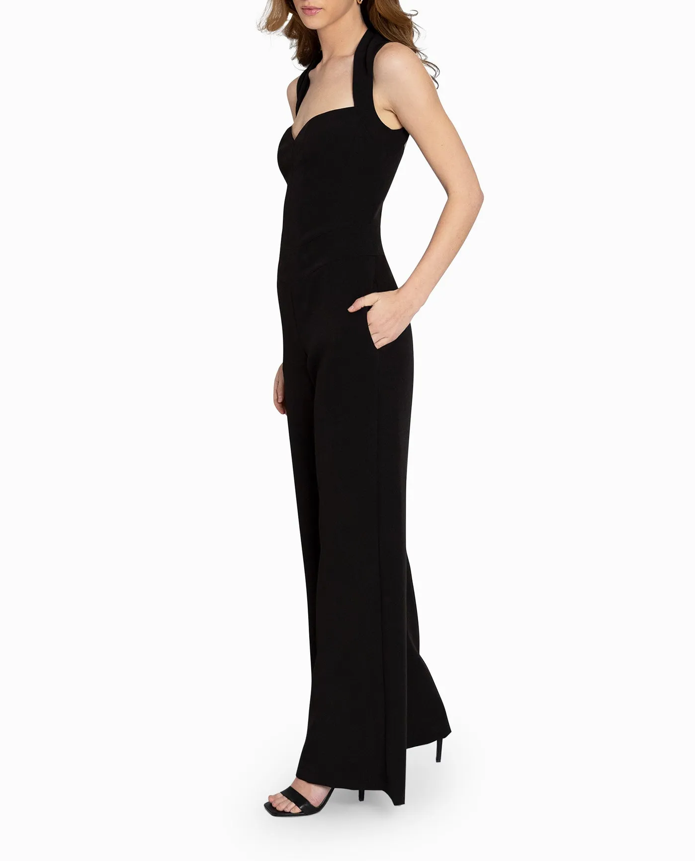 HEAVY JERSEY WIDE LEG JUMPSUIT sold by Nicole Miller product image thumbnail 3