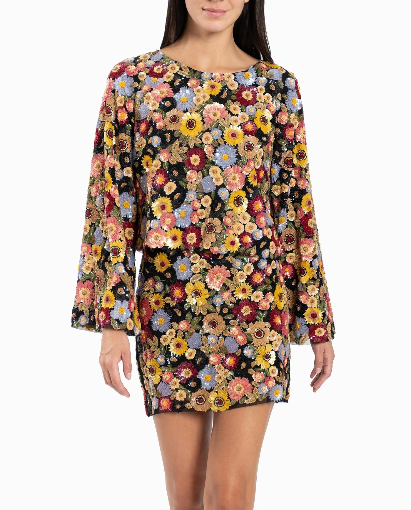 CUSTOM MADE MARIGOLD MOD FLARED SLEEVE TOP sold by Nicole Miller