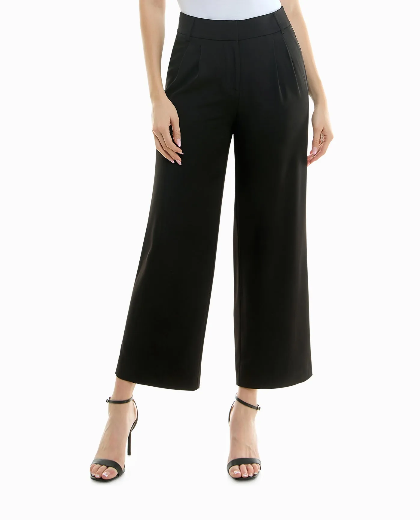 MOJAVE STRETCH PLEATED WIDE LEG PANT sold by Nicole Miller product image thumbnail 4
