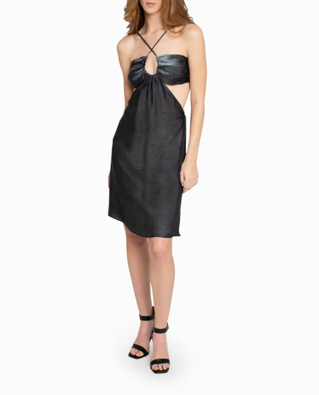 GARMENT DYED CUT OUT MINI DRESS sold by Nicole Miller