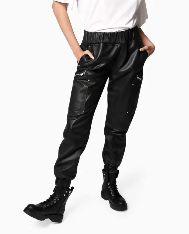 LEATHER SPACE JOGGER made by Nicole Miller