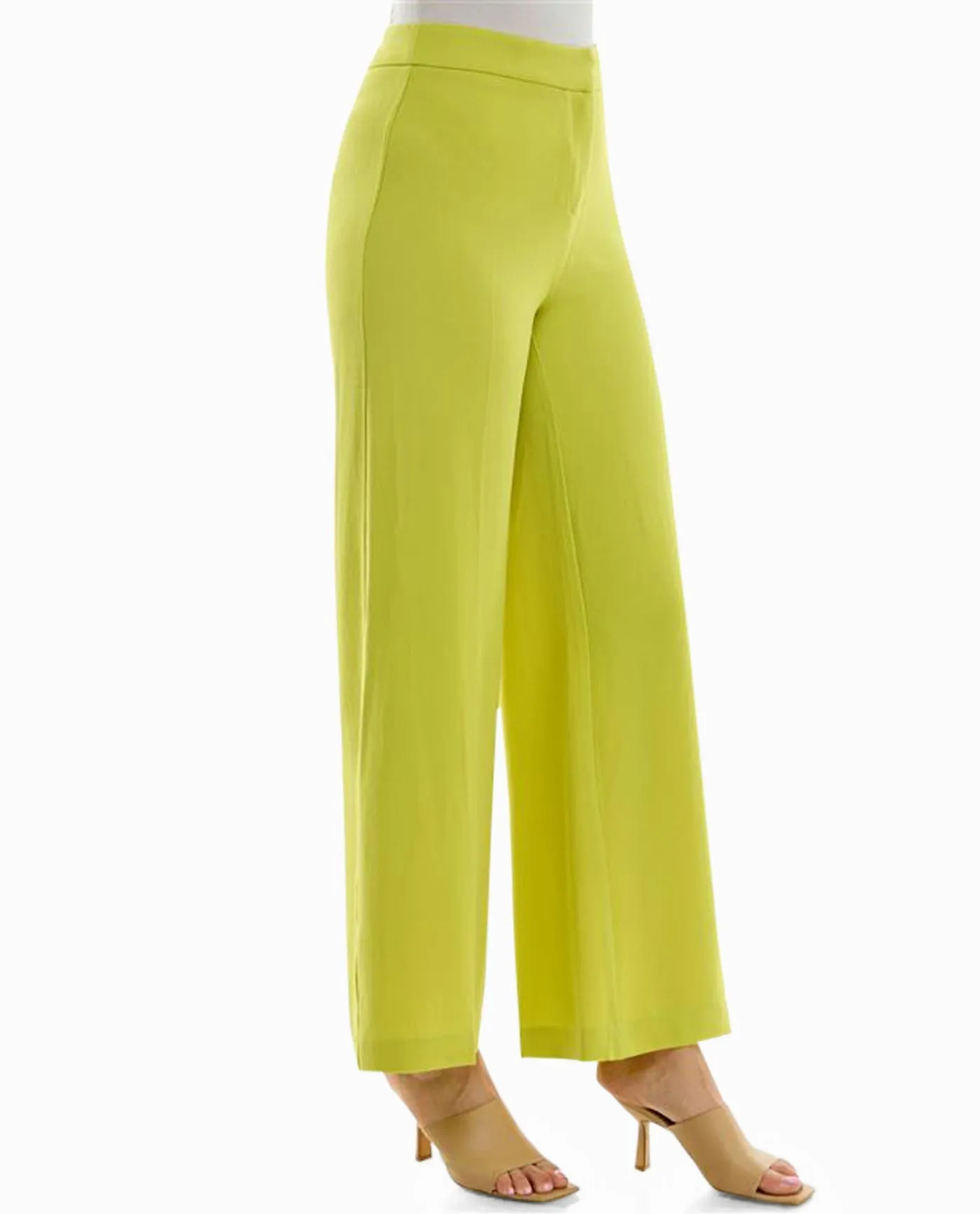 EXCLUSIVE CLAIRE STRETCH CREPE WIDE LEG PANTS sold by Nicole Miller product image thumbnail 3