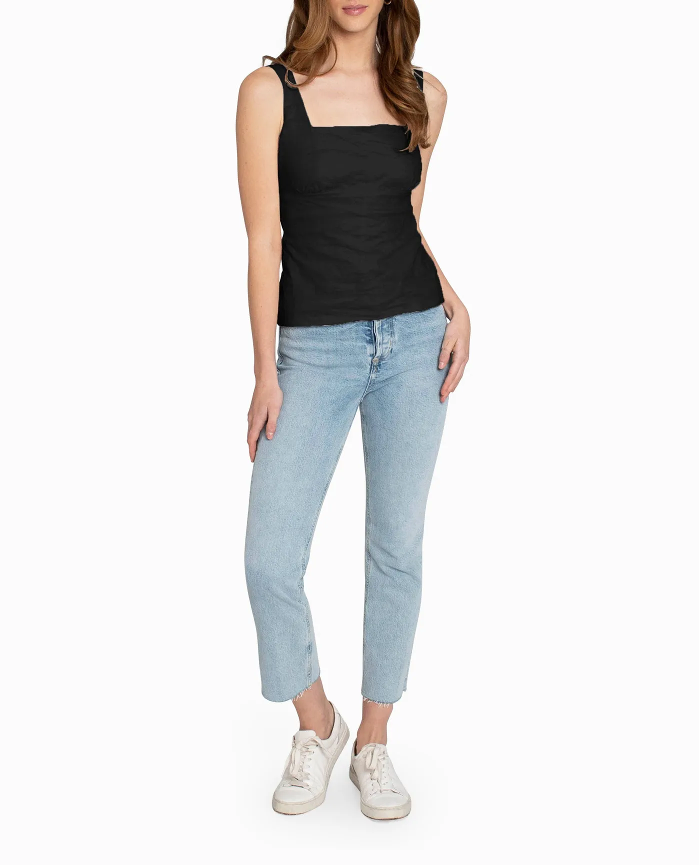 COTTON METAL SQUARE NECK CAMI sold by Nicole Miller