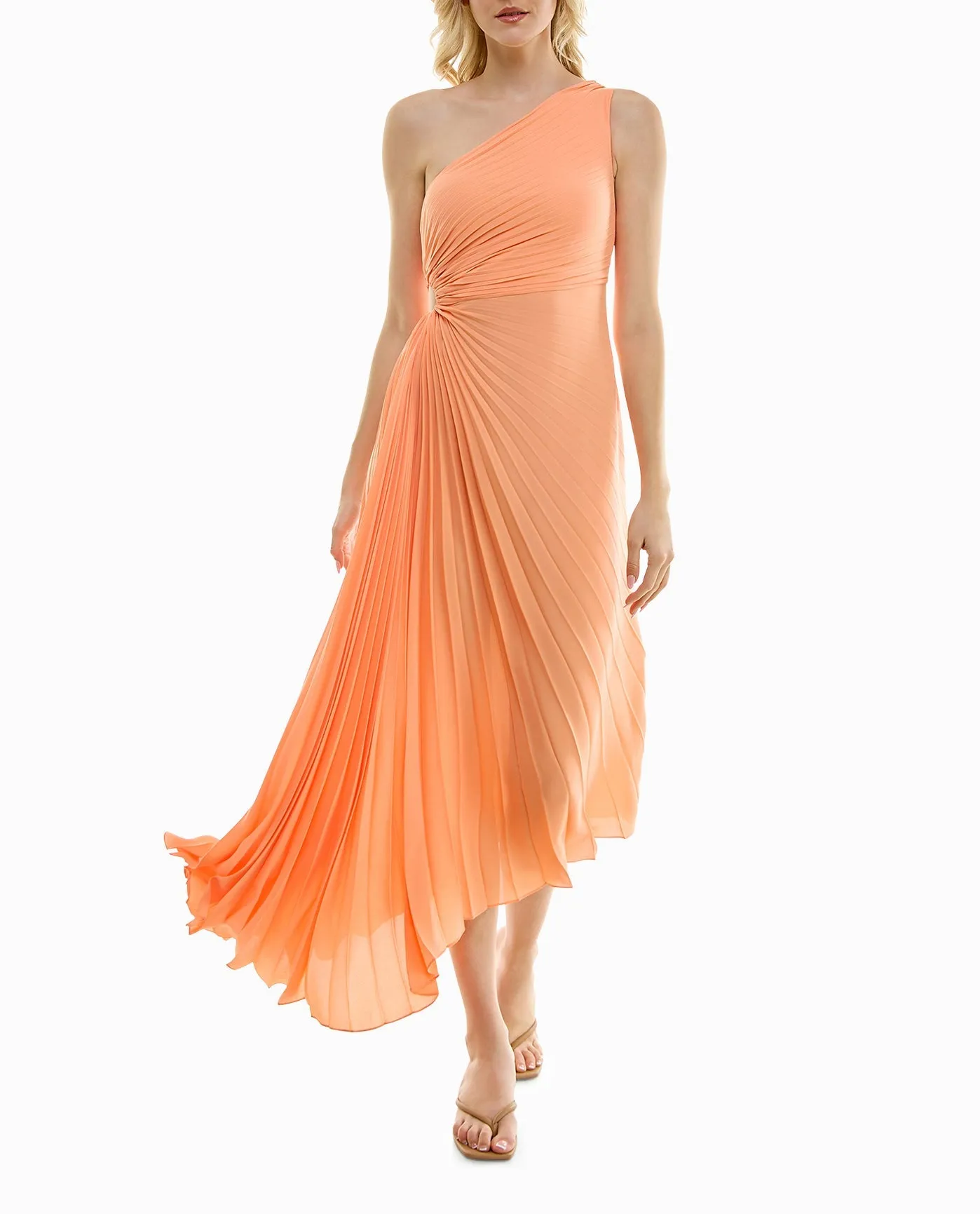 LORA CHIFFON ONE SHOULDER DRESS sold by Nicole Miller product image thumbnail 4