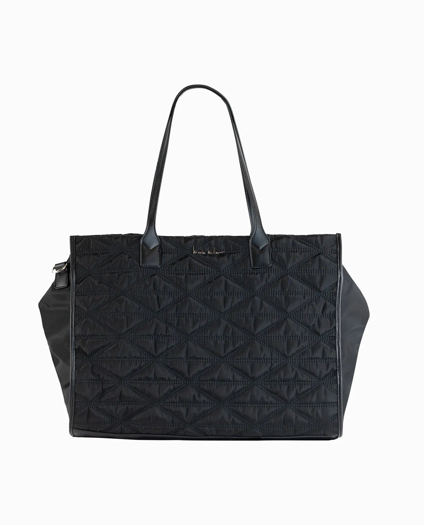 QUILTED NYLON TOTE BAG sold by Nicole Miller