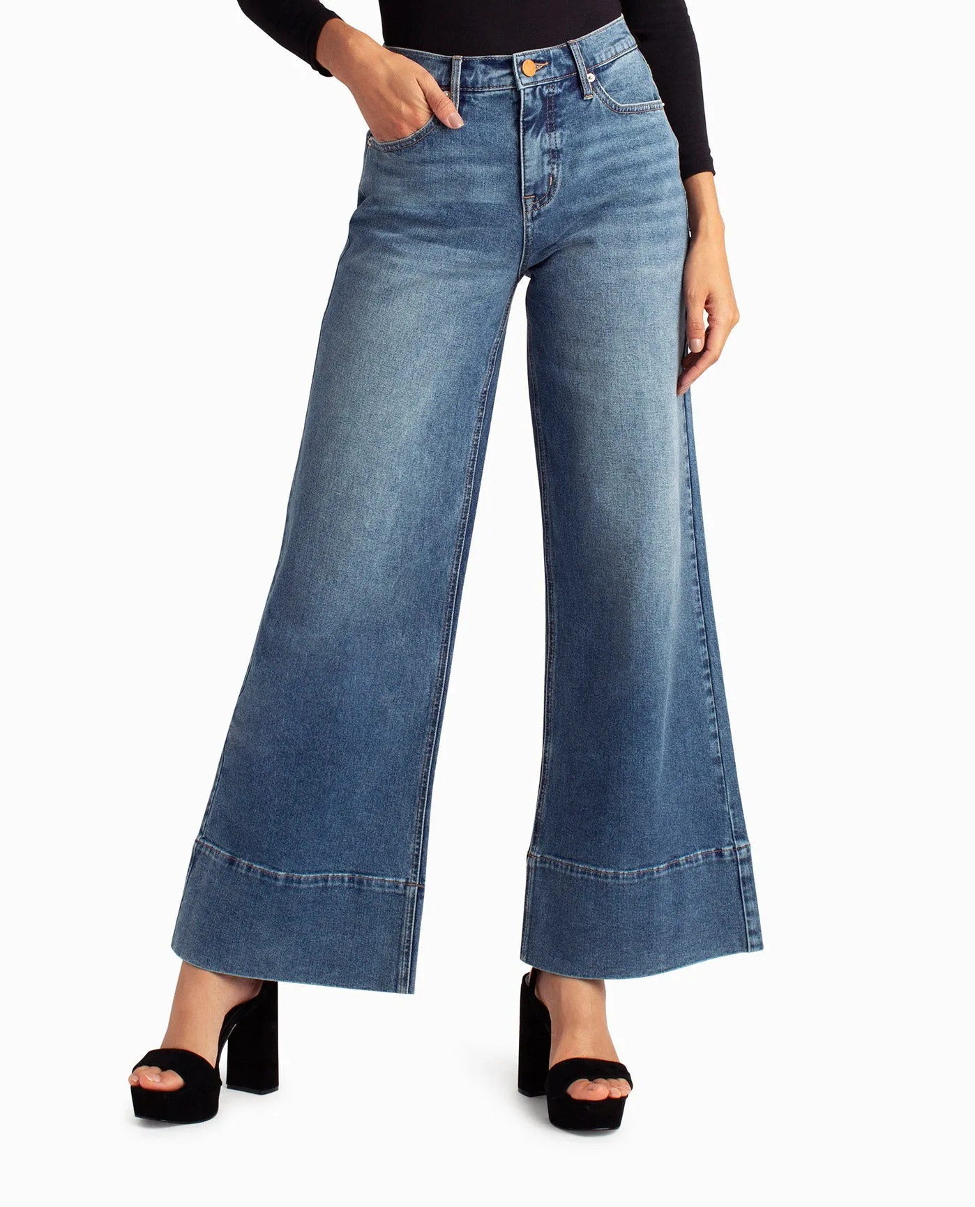 HUDSON YARDS MID RISE WIDE LEG JEAN sold by Nicole Miller