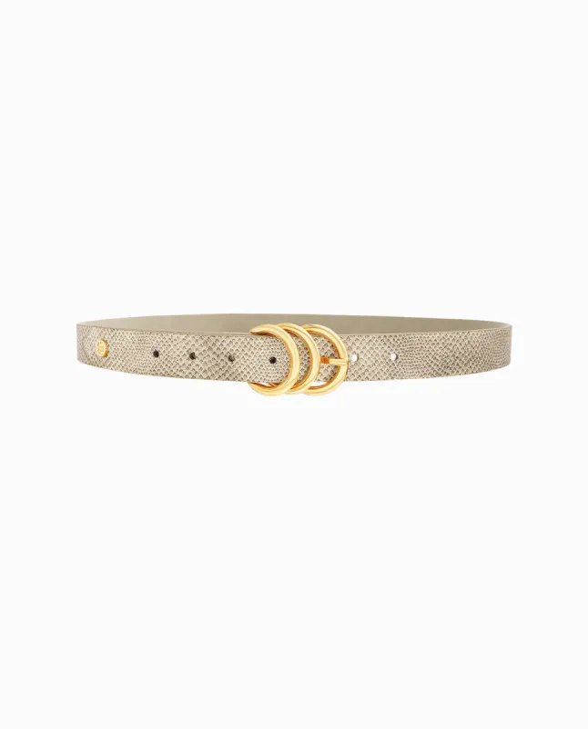 METALLIC VEGAN SNAKESKIN BELT made by Nicole Miller