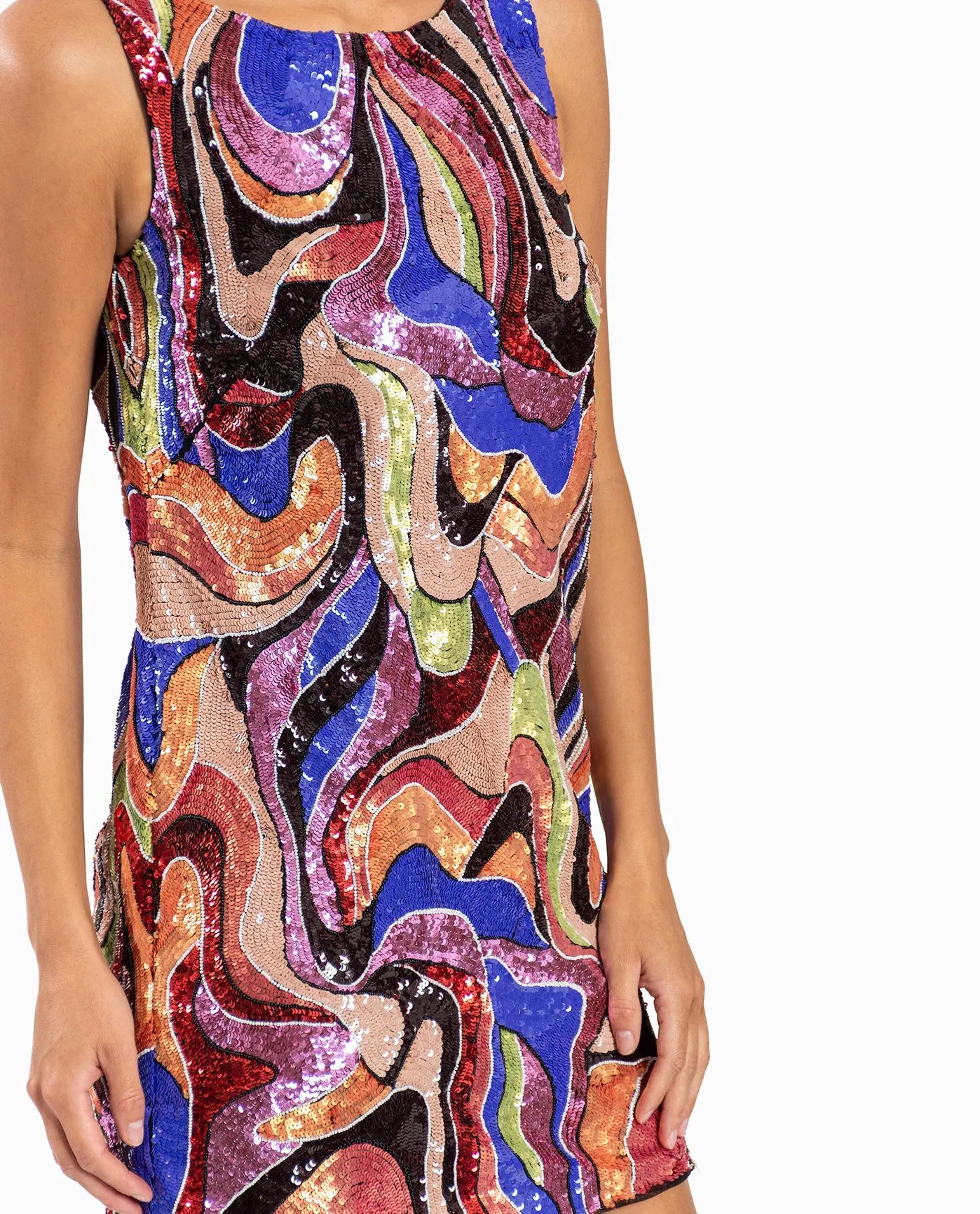 CUSTOM MADE SUNNYLAND SWIRL SHIFT DRESS sold by Nicole Miller product image thumbnail 4
