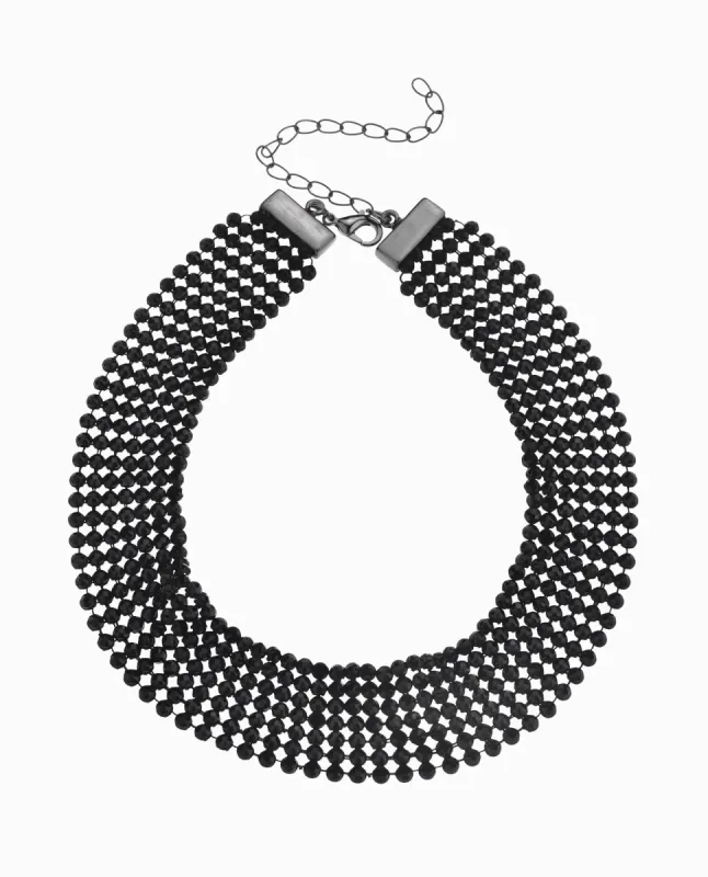 CHAINMAIL CRYSTAL STATEMENT NECKLACE made by Nicole Miller