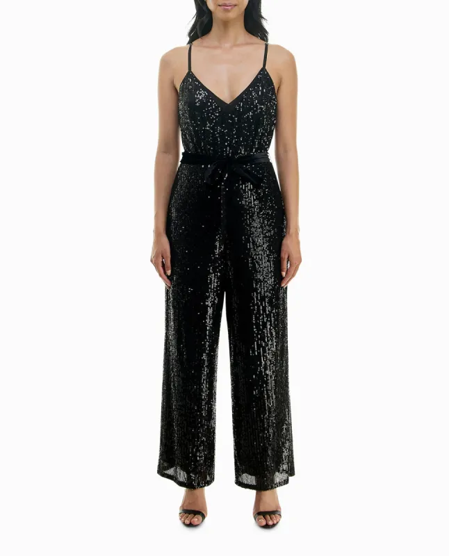 SKYE SEQUIN SPAGHETTI STRAP JUMPSUIT sold by Nicole Miller