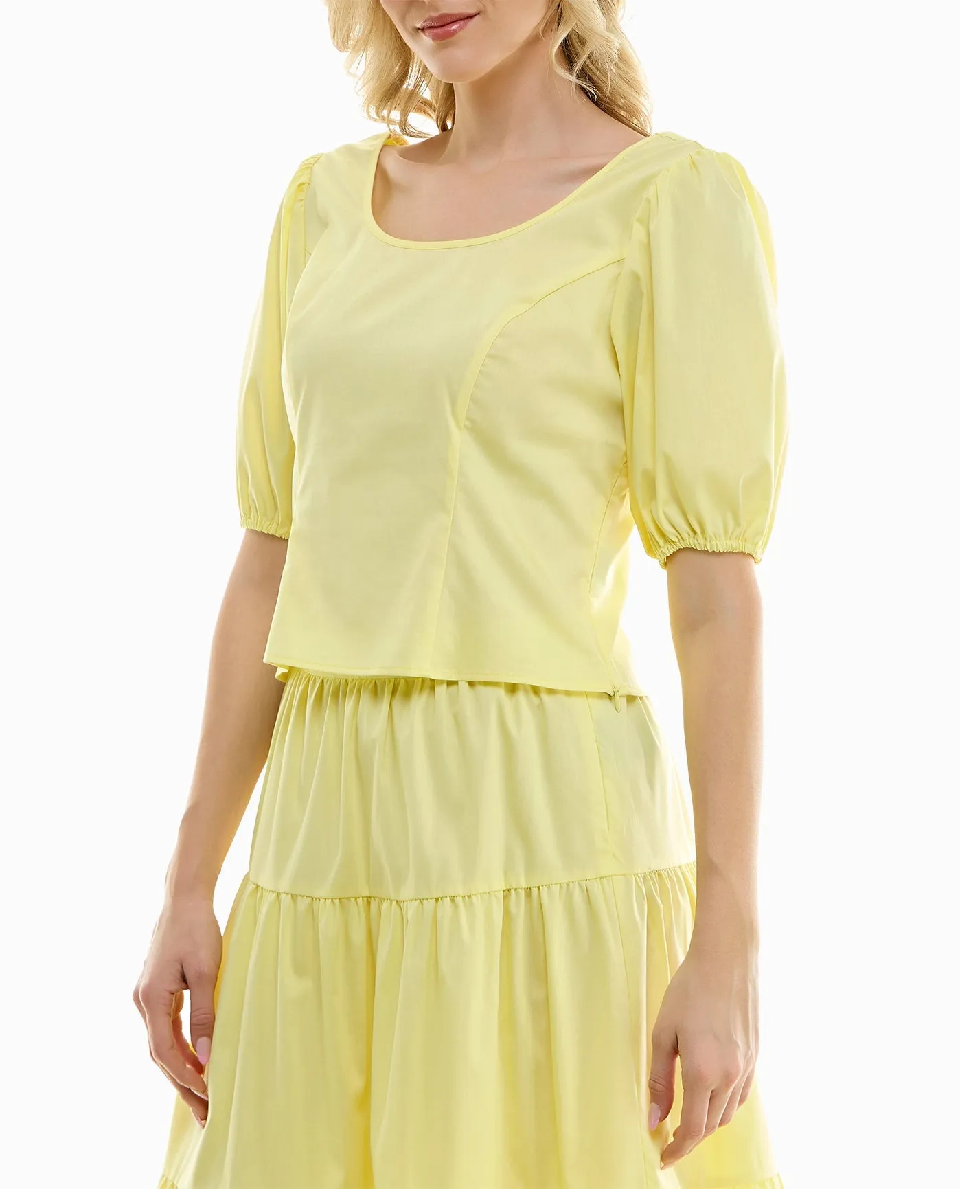 IRIS STRETCH POPLIN SCOOP NECK TOP sold by Nicole Miller product image thumbnail 3